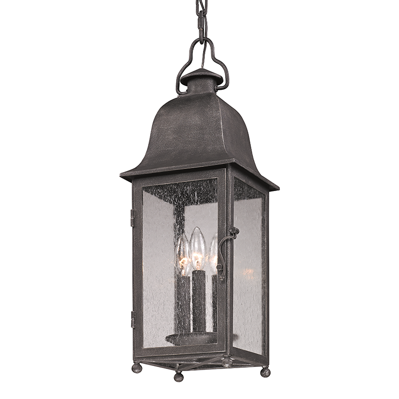 Troy Lighting LARCHMONT 3LT HANGING LANTERN MEDIUM F3217 Outdoor Light Fixture l Hanging Troy Lighting AGED PEWTER  