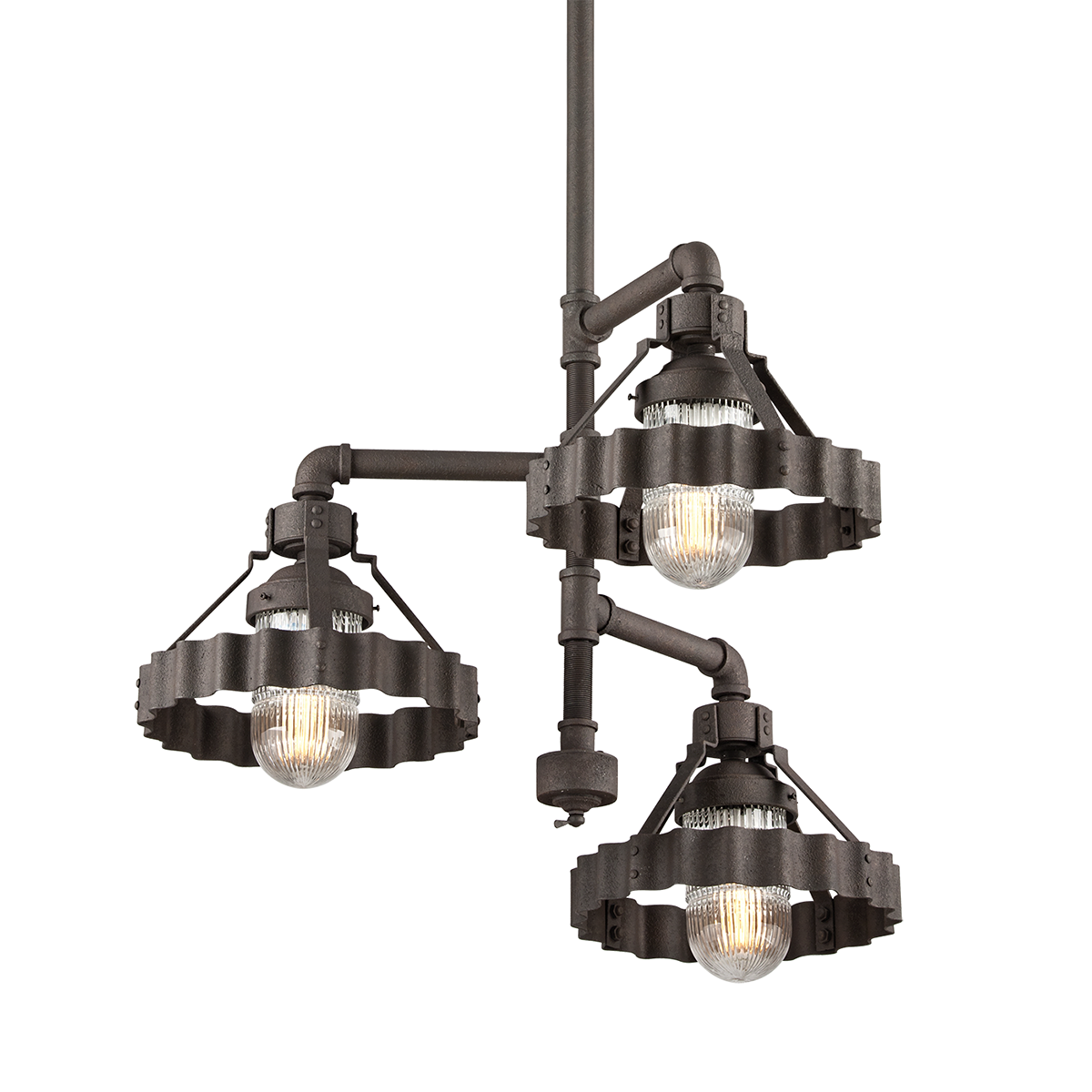 Troy Lighting CANARY WHARF 3LT CHANDELIER DINING MEDIUM F4246 Outdoor l Wall Troy Lighting BURNT SIENNA  