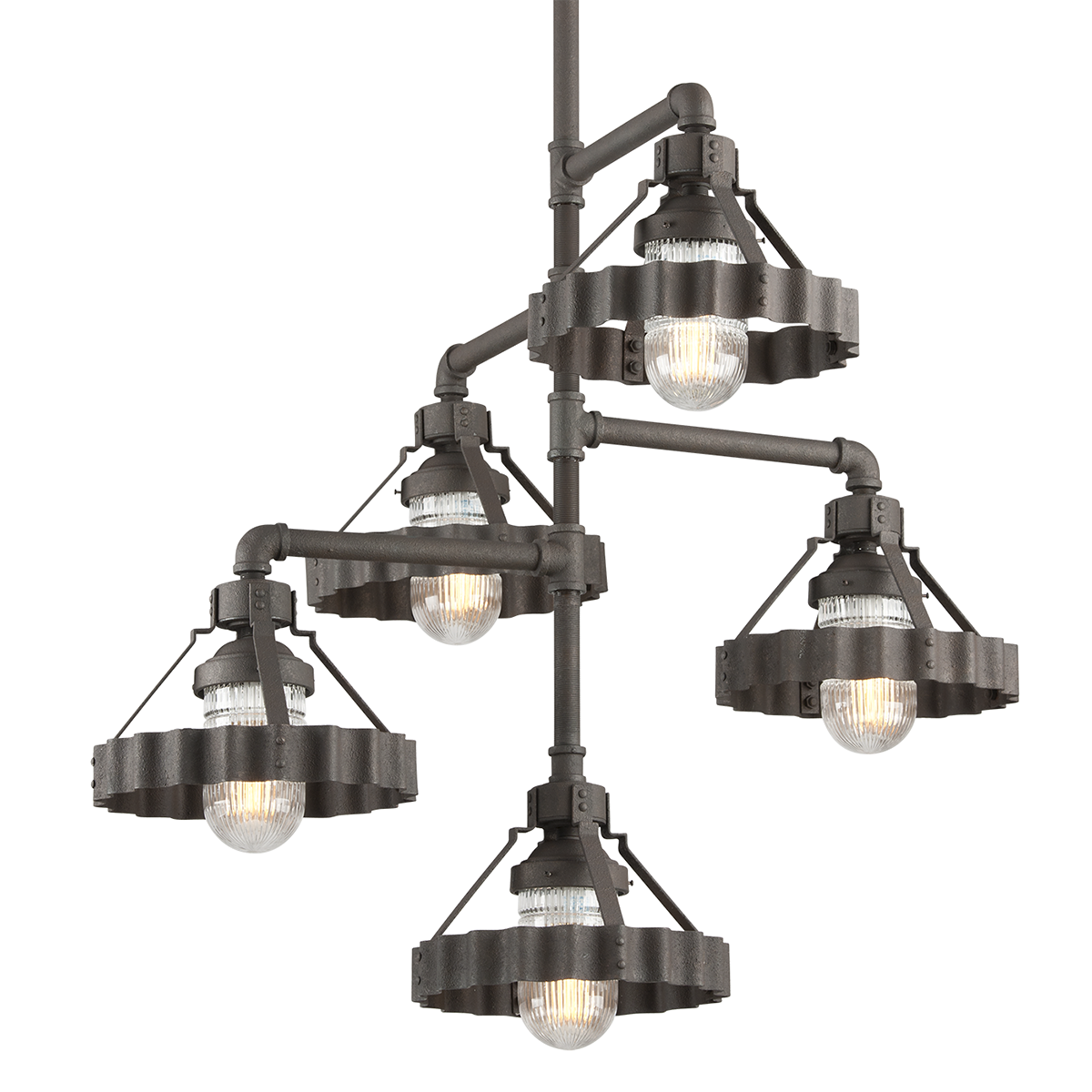 Troy Lighting CANARY WHARF 5LT CHANDELIER ENTRY MEDIUM F4247 Outdoor l Wall Troy Lighting BURNT SIENNA  