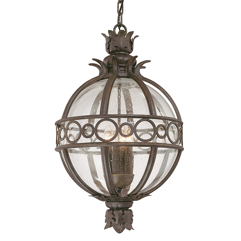 Troy Lighting CAMPANILE 3LT HANGING LANTERN LARGE F5008 Outdoor Hanging Lights Troy Lighting CAMPANILE BRONZE  