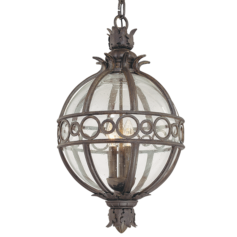 Troy Lighting CAMPANILE 4LT HANGING LANTERN EXTRA LARGE F5009 Outdoor Light Fixture l Hanging Troy Lighting CAMPANILE BRONZE  