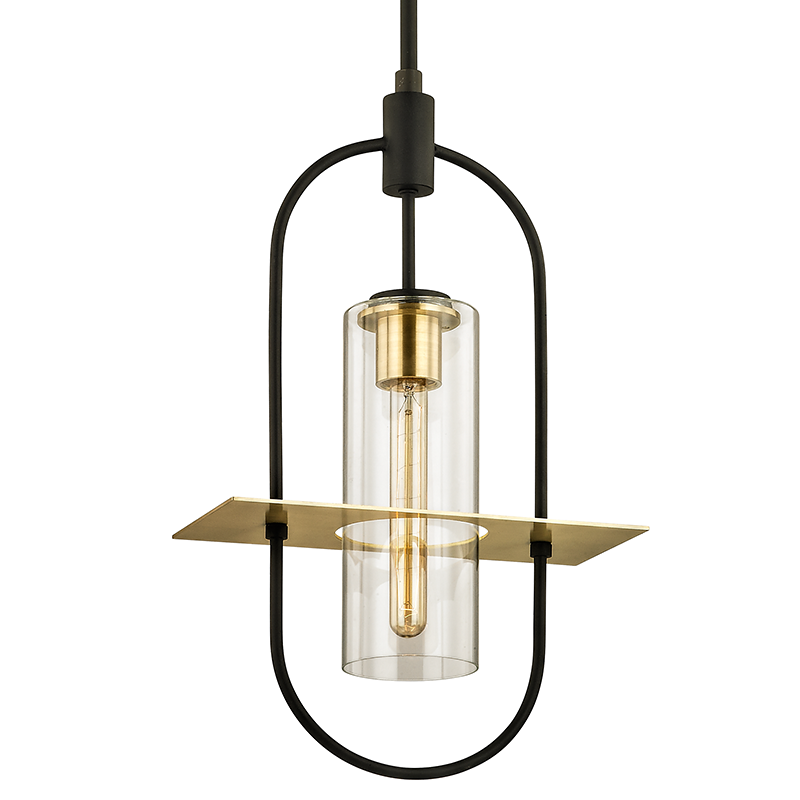 Troy Lighting SMYTH 1LT HANGER F6397 Outdoor Wall Lights Troy Lighting DARK BRONZE AND BRUSHED BRASS  