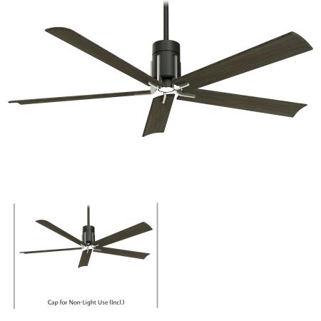 Minka-Aire Clean LED 60" Ceiling Fan Indoor Ceiling Fans Minka-Aire Matte Black with Brushed Nickel  