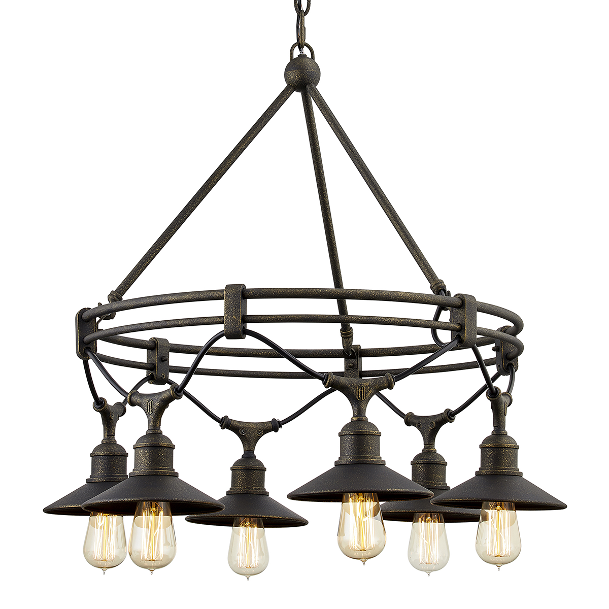 Troy Lighting SHELTON 6LT CHANDELIER F7596 Outdoor l Wall Troy Lighting VINTAGE BRONZE  