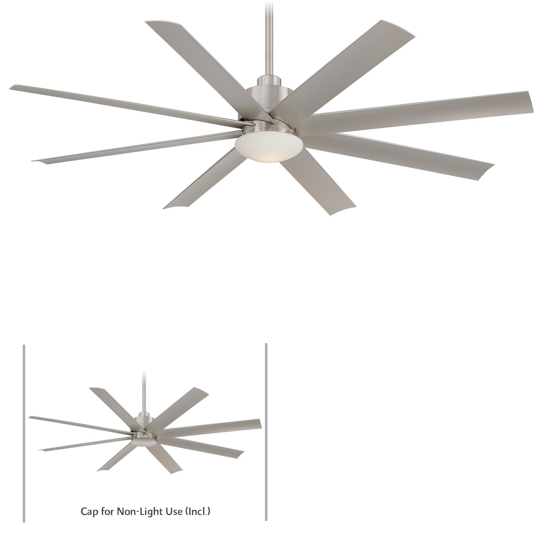 Minka Aire SLIPSTREAM LED65" Ceiling Fan F888L Indoor Ceiling Fans Minka-Aire BRUSHED NICKEL WET / SILVER  