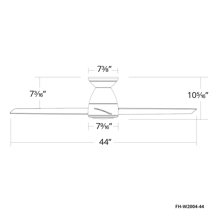 Modern Forms Fans Tip-Top 44" Three Blade Flush Mount Ceiling Fan FH-W2004-44L Ceiling Fan Modern Forms Fans   