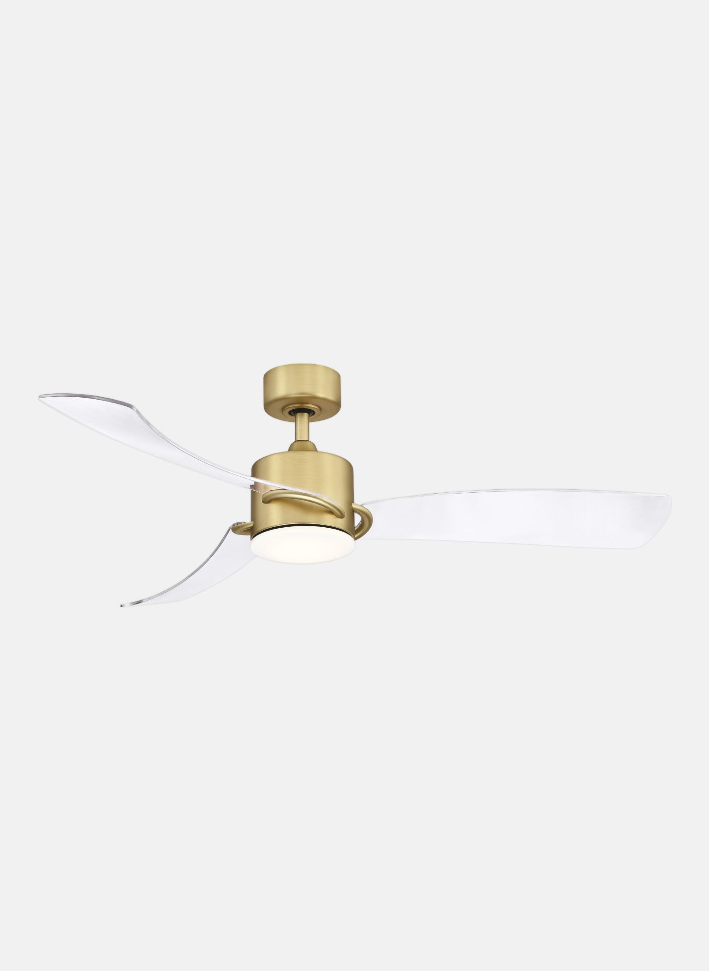 Fanimation SculptAire 52 inch with LED Light Ceiling Fan FP8511 Indoor Ceiling Fans Fanimation Brushed Satin Brass with Clear  