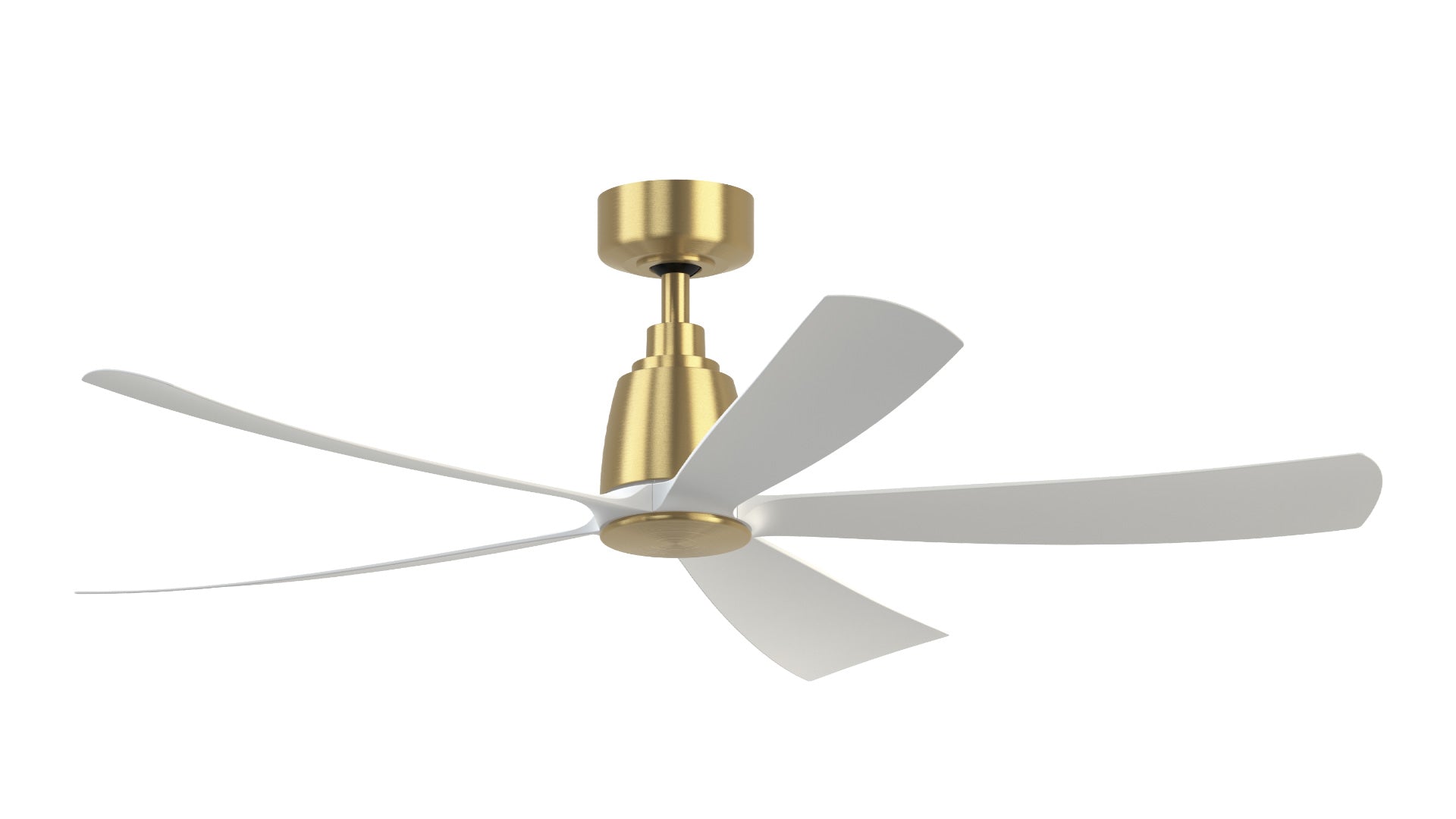 Fanimation Kute5 52" Ceiling Fan Indoor Ceiling Fans Fanimation 52 Brushed Satin Brass Matte White