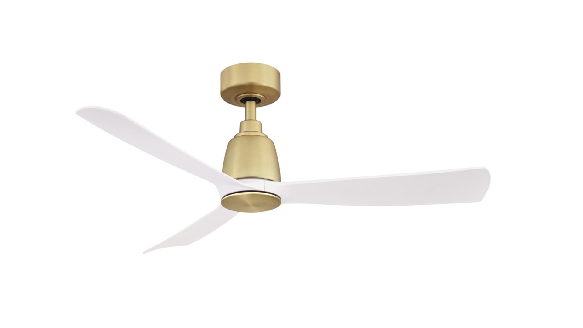 Fanimation Kute Ceiling Fan Indoor Ceiling Fans Fanimation 44 Brushed Satin Brass Matte White