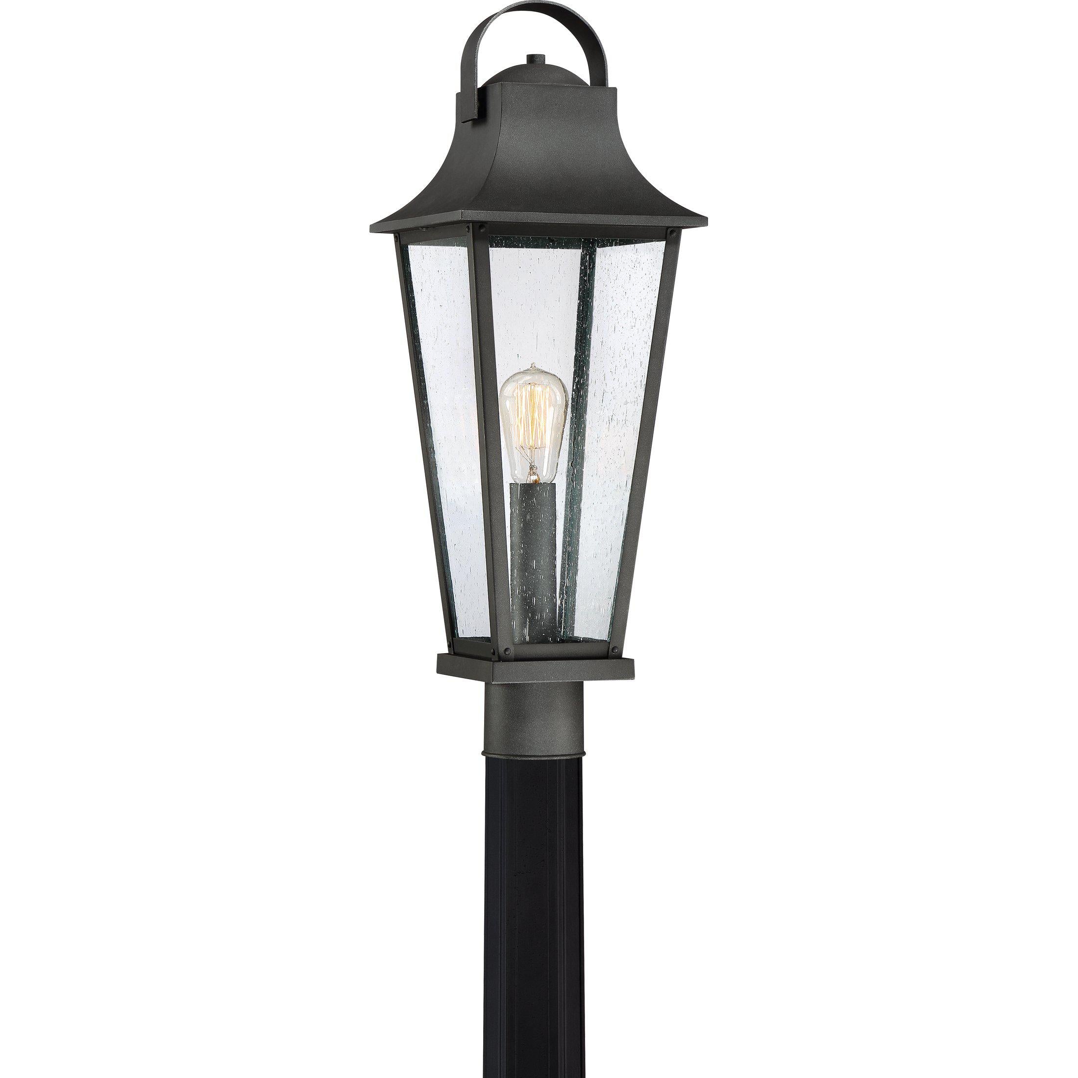 Quoizel  Galveston Outdoor Lantern, Post Pier & Post Mount Lights Quoizel Mottled Black  