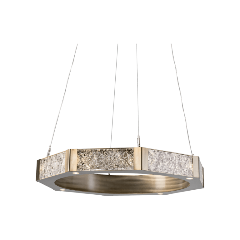 Hammerton Glacier Single Tier - 36 Chandeliers Hammerton Studio Metallic Beige Silver Clear Textured Cast Glass 2700