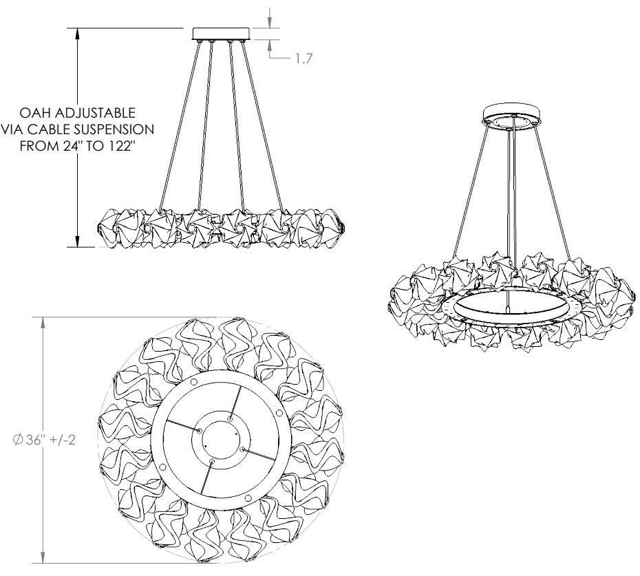 Hammerton Blossom Radial Ring Chandelier - 36