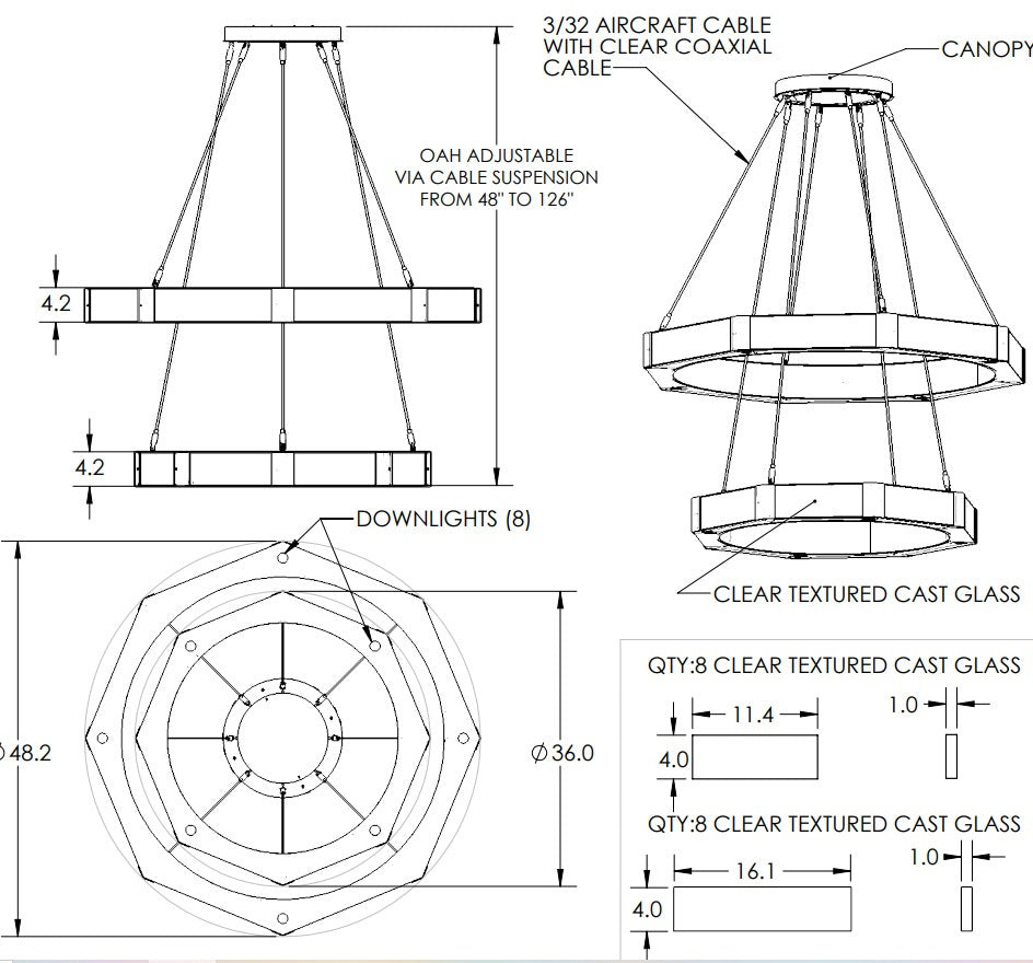 Hammerton Glacier Double Tier - 2B Chandeliers Hammerton Studio   