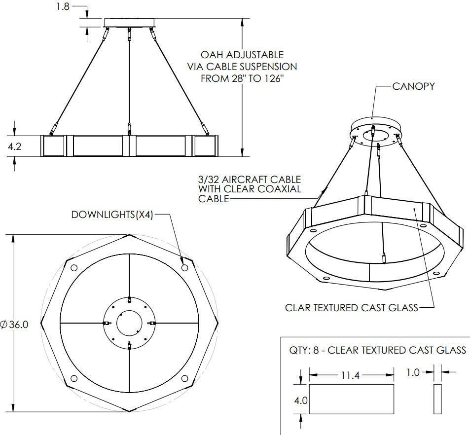 Hammerton Glacier Single Tier - 36 Chandeliers Hammerton Studio   