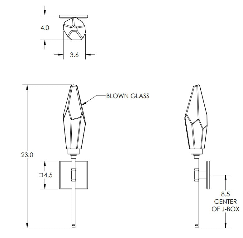 Hammerton Rock Crystal ADA Indoor Belvedere Sconce