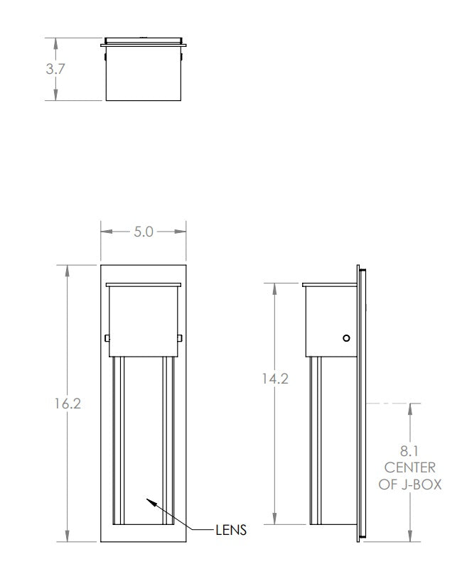 Hammerton Outdoor Short Square Cover Sconce with Glass Outdoor Wall Lights Hammerton Studio   