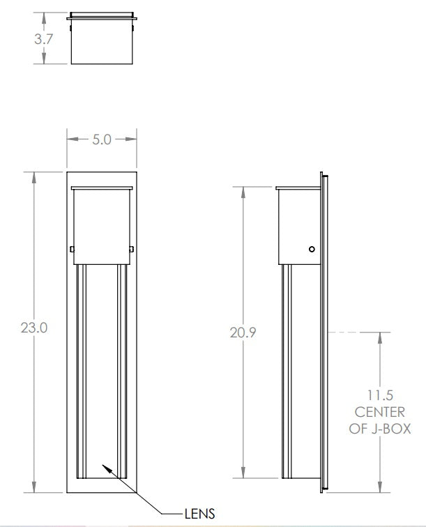 Hammerton Outdoor Tall Square Cover Sconce with Glass Outdoor Wall Lights Hammerton Studio   