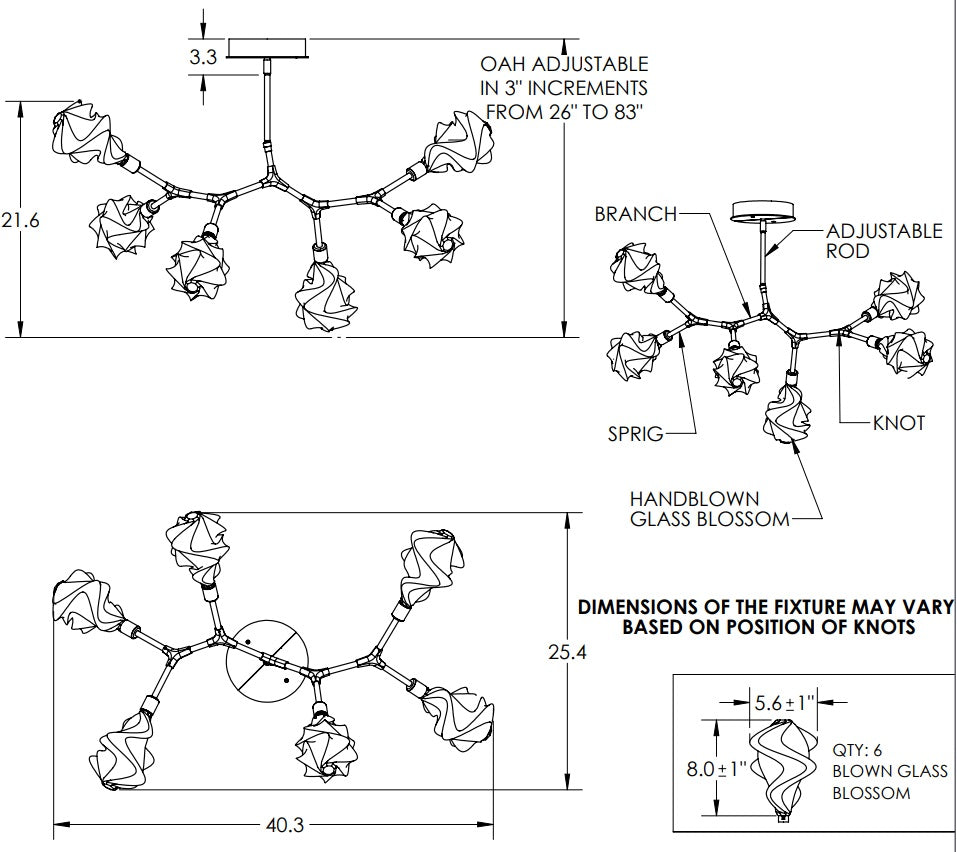 Hammerton Blossom Modern Branch - 6 pc