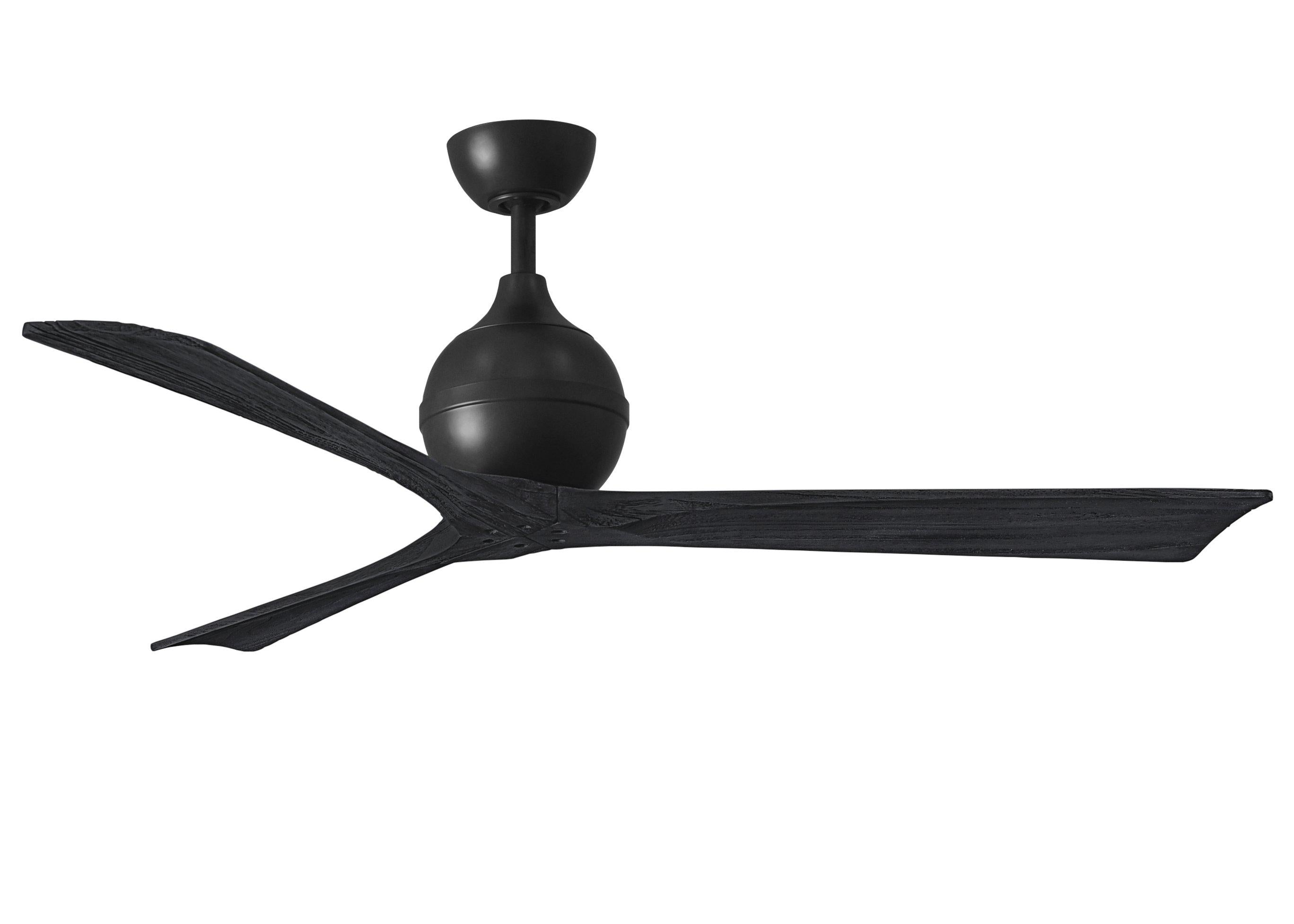 Matthews Fan Company Irene-3 Three Blade IR3 Indoor Ceiling Fans Matthews Fan Company Matte Black Matte Black 60"