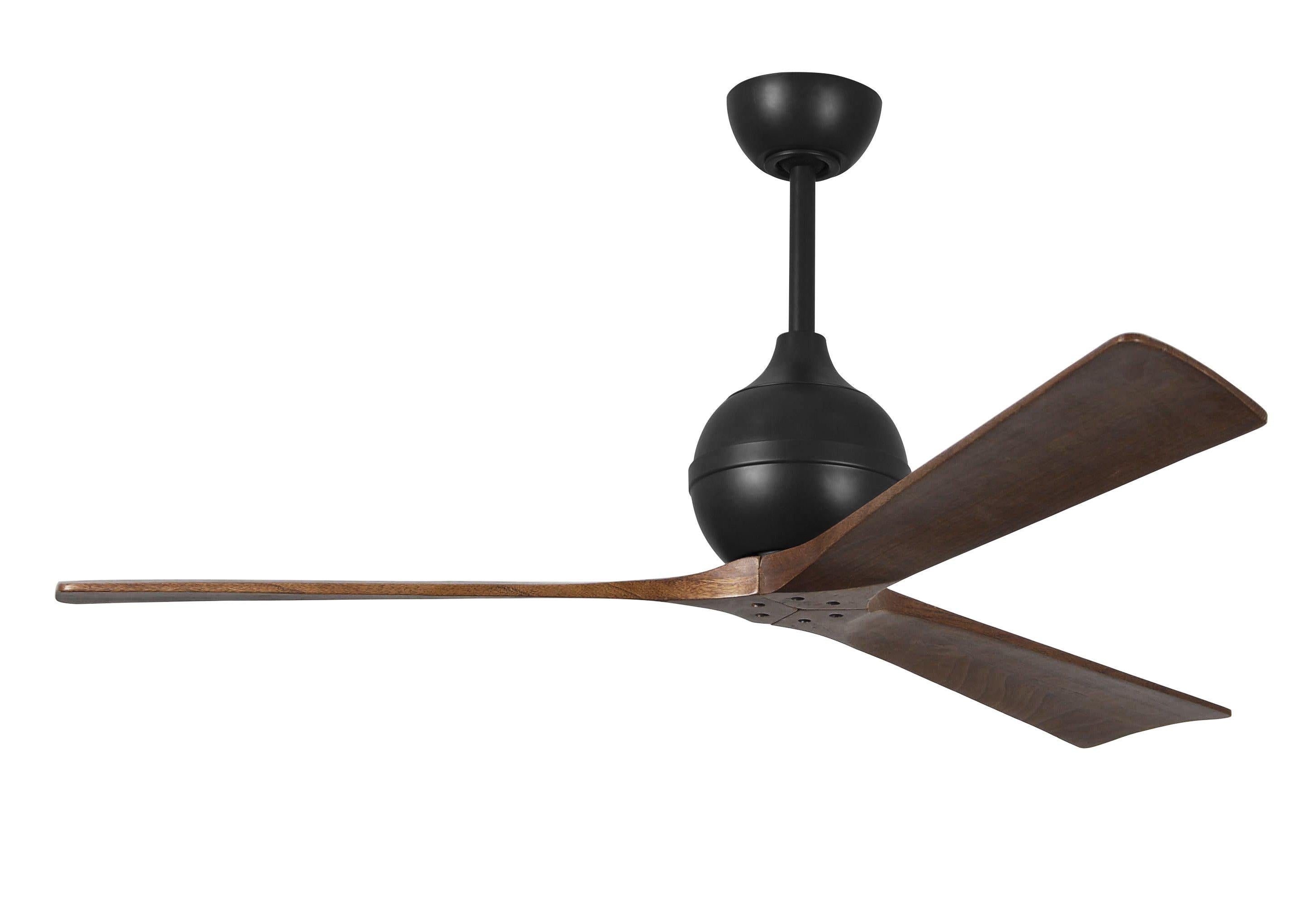 Matthews Fan Company Irene-3 Three Blade IR3 Indoor Ceiling Fans Matthews Fan Company Matte Black Walnut Tone 60"