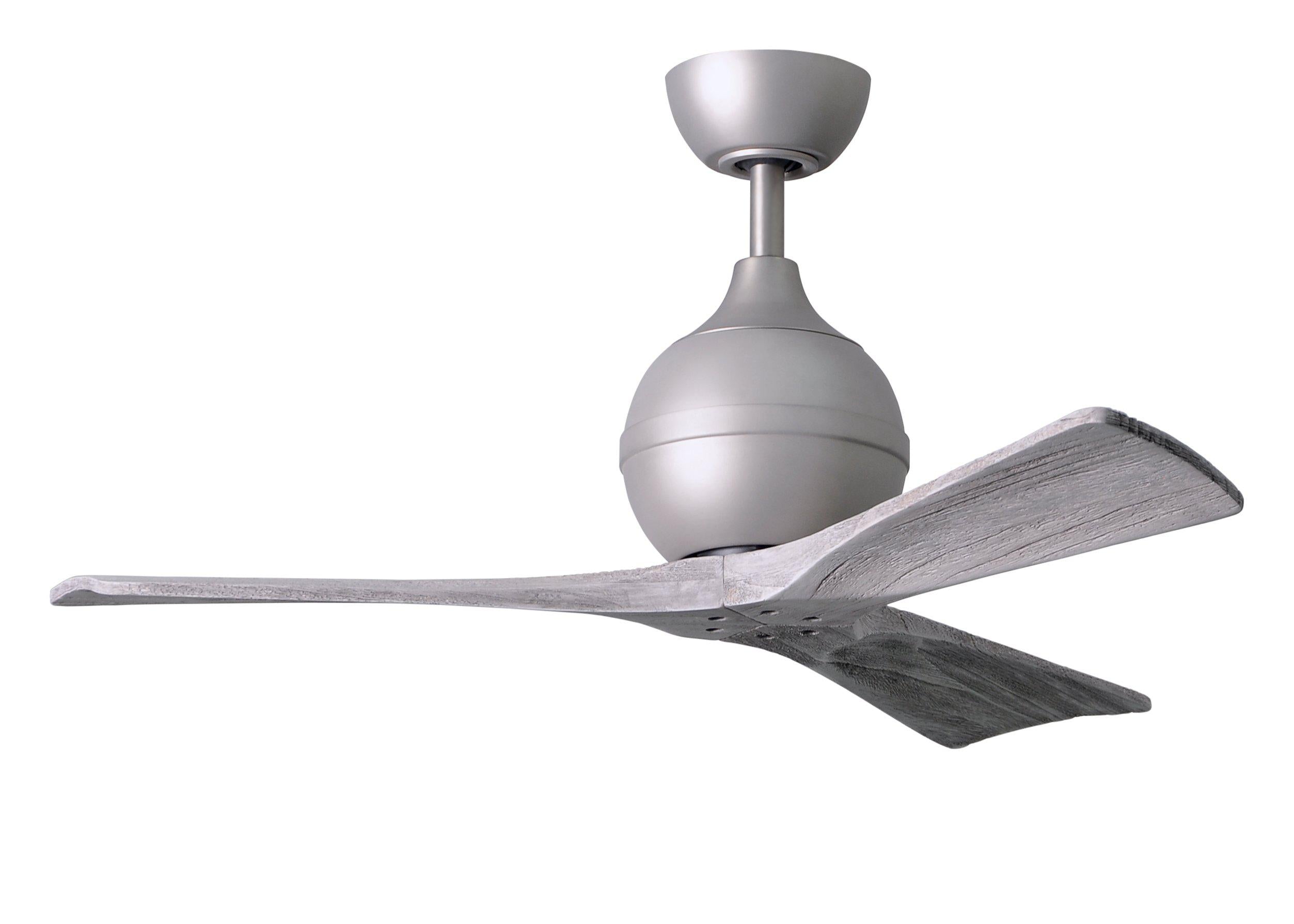 Matthews Fan Company Irene-3 Three Blade IR3 Indoor Ceiling Fans Matthews Fan Company Brushed Nickel Barnwood Tone 42"