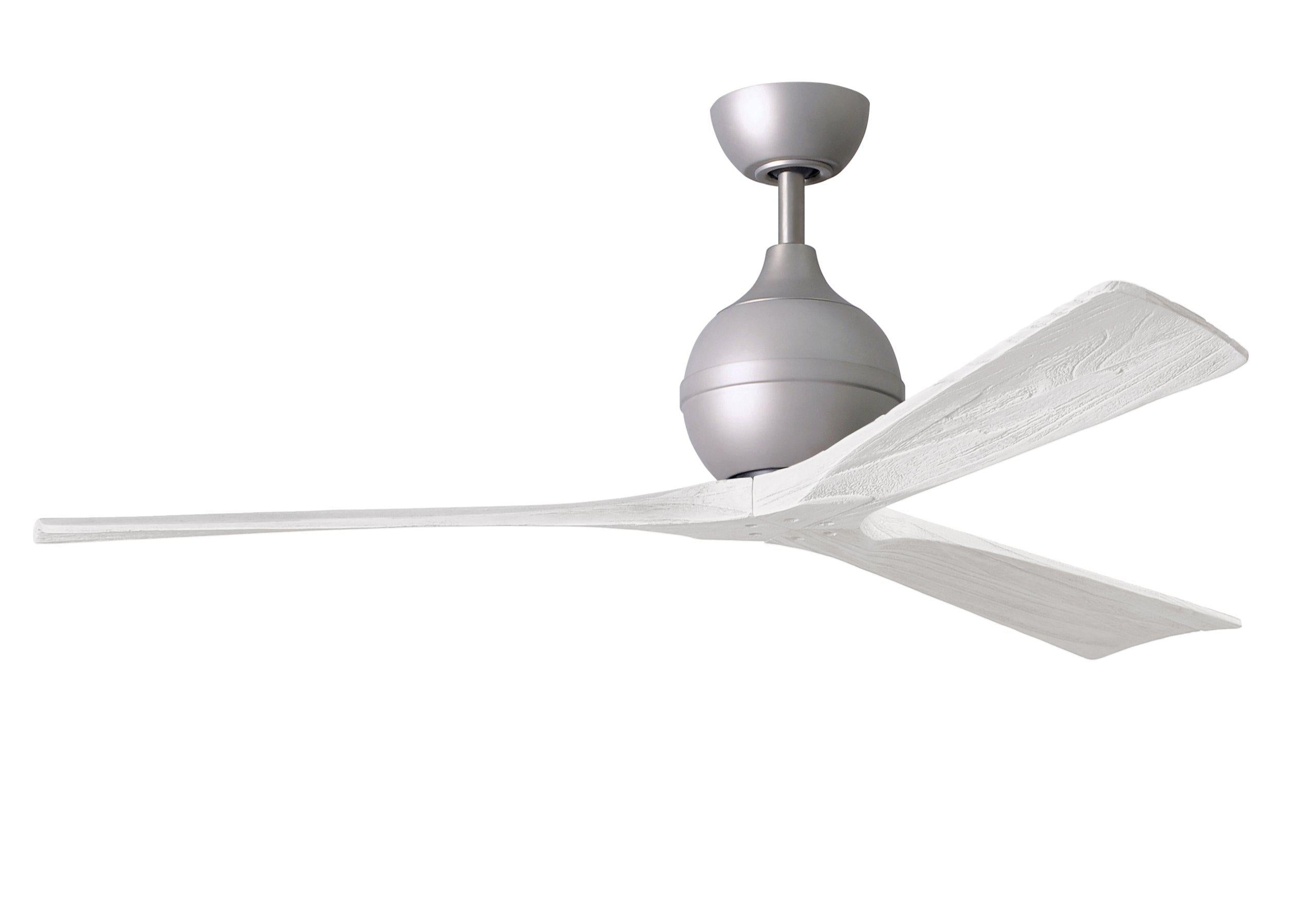 Matthews Fan Company Irene-3 Three Blade IR3 Indoor Ceiling Fans Matthews Fan Company Brushed Nickel Matte White 60"