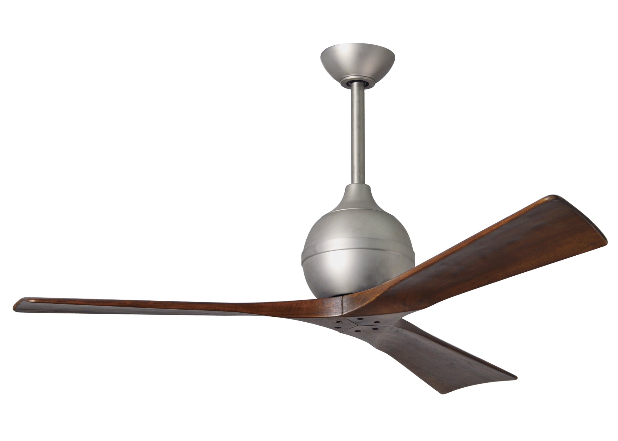 Matthews Fan Company Irene-3 Three Blade IR3 Indoor Ceiling Fans Matthews Fan Company Brushed Nickel Walnut Tone 52"