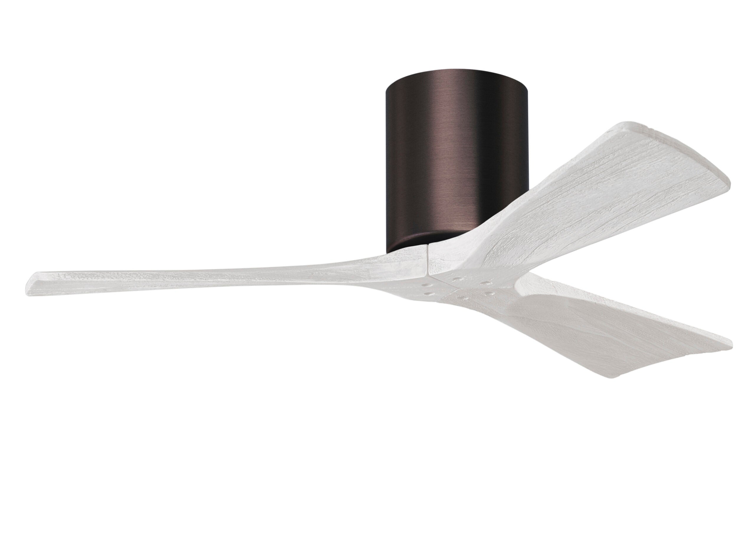 Matthews Fan Company Irene-3H 42" Flush Mounted Ceiling Fan Indoor Ceiling Fans Matthews Fan Company 42" Brushed Bronze Matte White