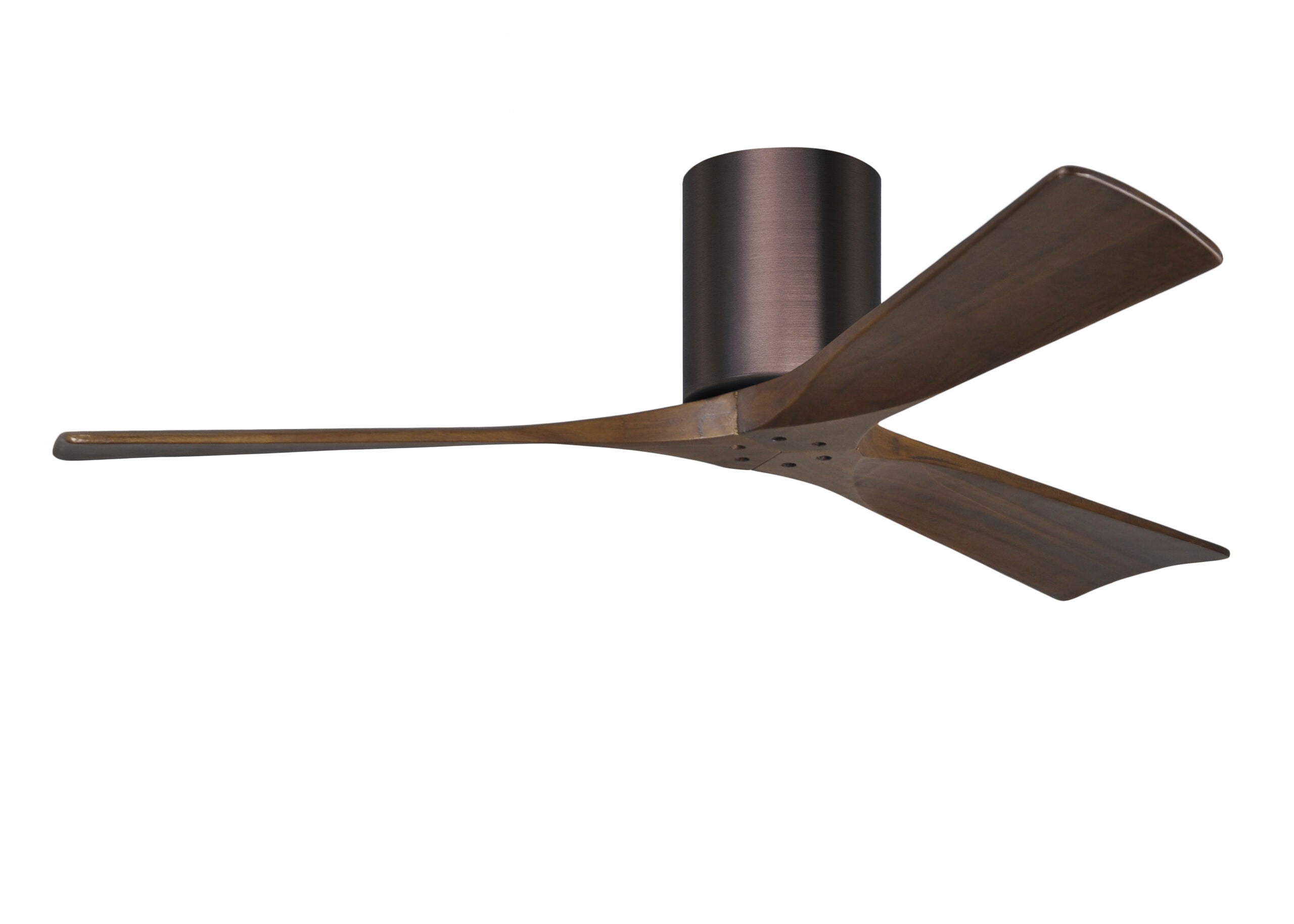 Matthews Fan Company Irene-3H 52" Flush Mounted Ceiling Fan Indoor Ceiling Fans Matthews Fan Company 52" Brushed Bronze Walnut