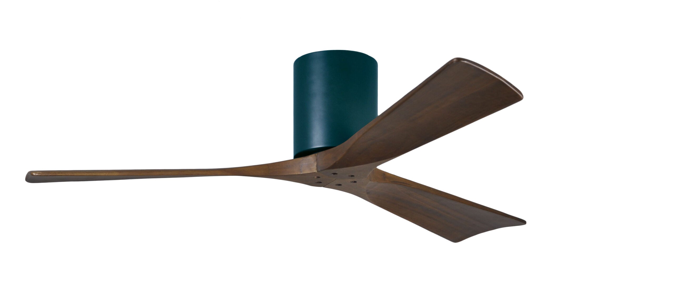 Matthews Fan Company Irene-3H 52" Flush Mounted Ceiling Fan Indoor Ceiling Fans Matthews Fan Company 52" Matte Black Walnut Tone