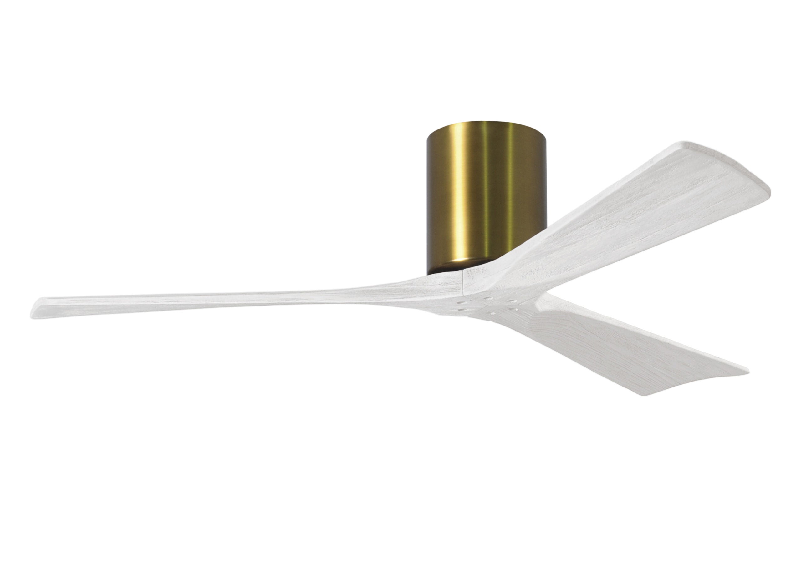 Matthews Fan Company Irene-3H 52" Flush Mounted Ceiling Fan Indoor Ceiling Fans Matthews Fan Company 52" Brushed Brass Matte White