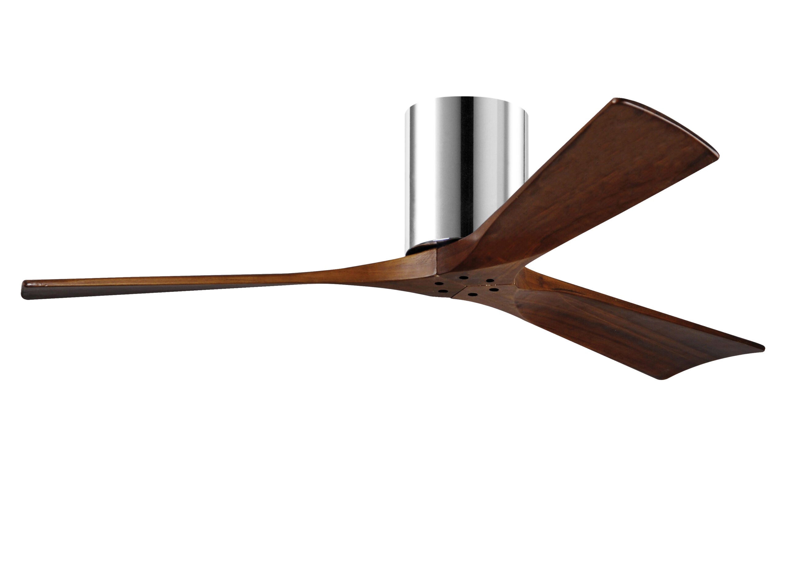 Matthews Fan Company Irene-3H 52" Flush Mounted Ceiling Fan Indoor Ceiling Fans Matthews Fan Company 52" Polished Chrome Walnut Tone