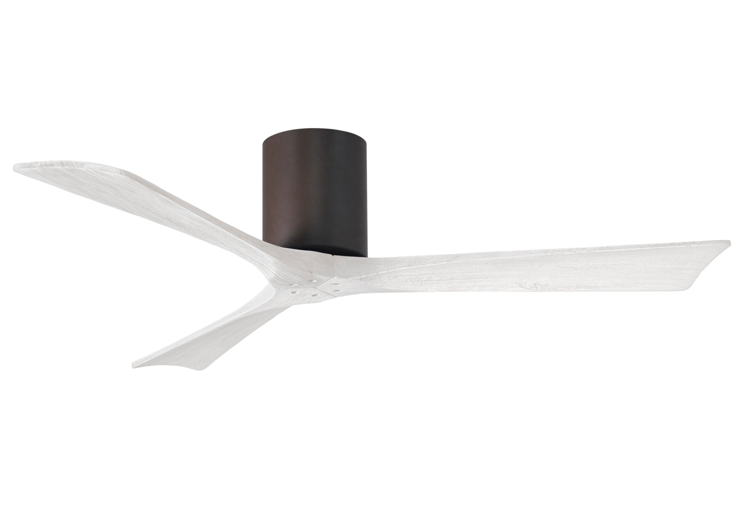 Matthews Fan Company Irene-3H 52" Flush Mounted Ceiling Fan Indoor Ceiling Fans Matthews Fan Company 52" Textured Bronze Matte White