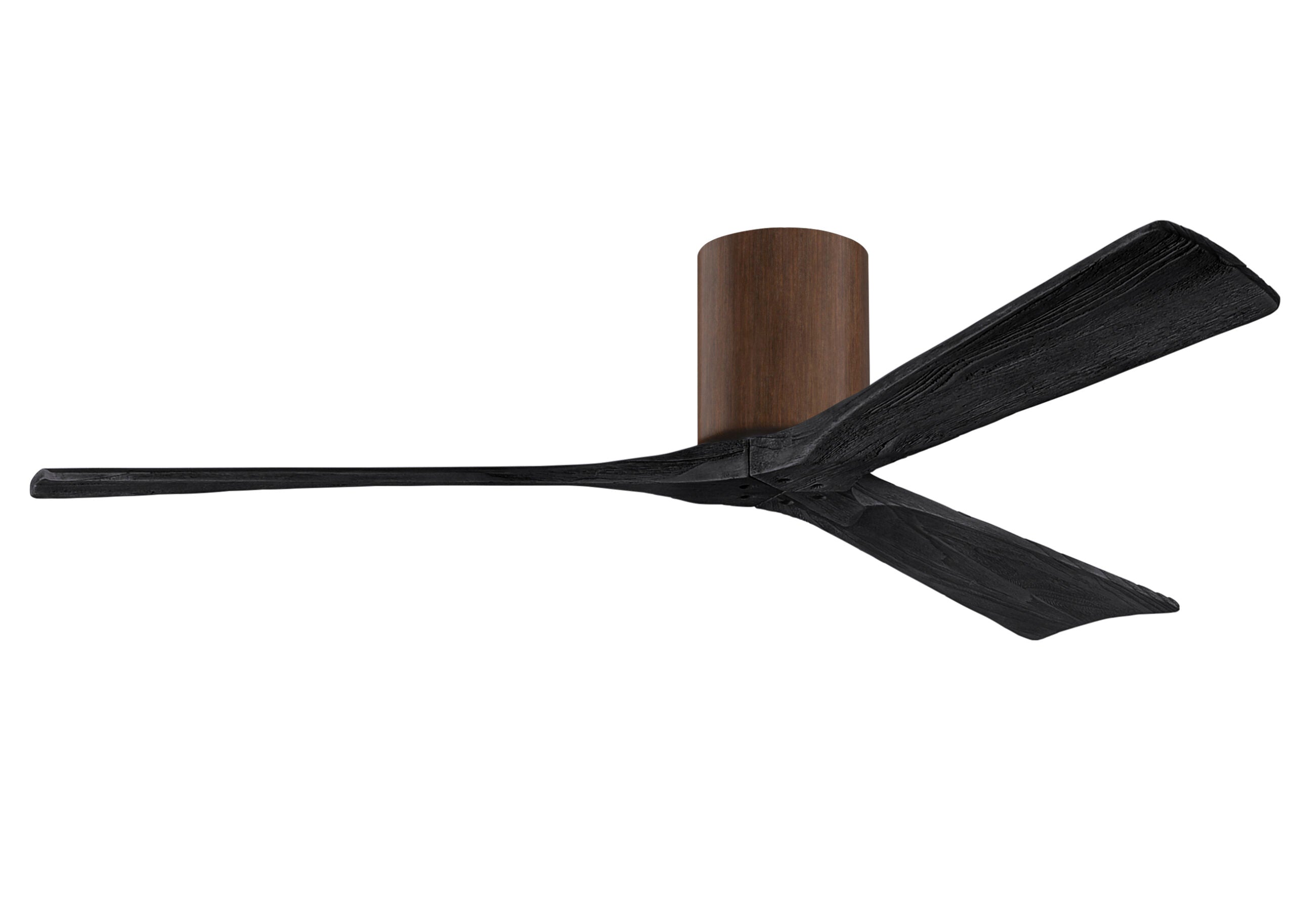 Matthews Fan Company Irene-3H 60" Flush Mounted Ceiling Fan Indoor Ceiling Fans Matthews Fan Company 60" Walnut Matte Black