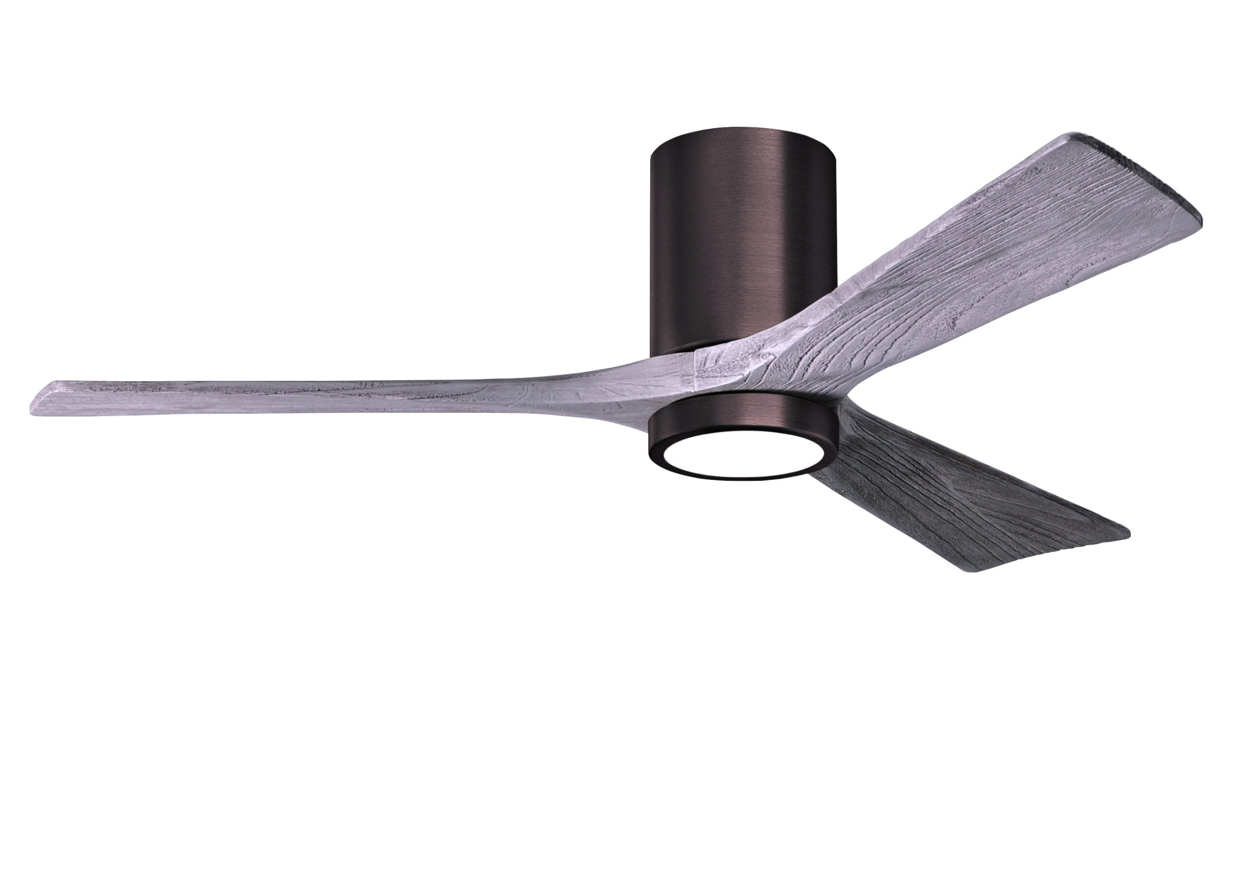 Matthews Fan Company Irene-3HLK 52" Flush Mounted Ceiling Fan with LED Light Kit Ceiling Hugger Fans Matthews Fan Company 52" Brushed Bronze Barnwood Tone