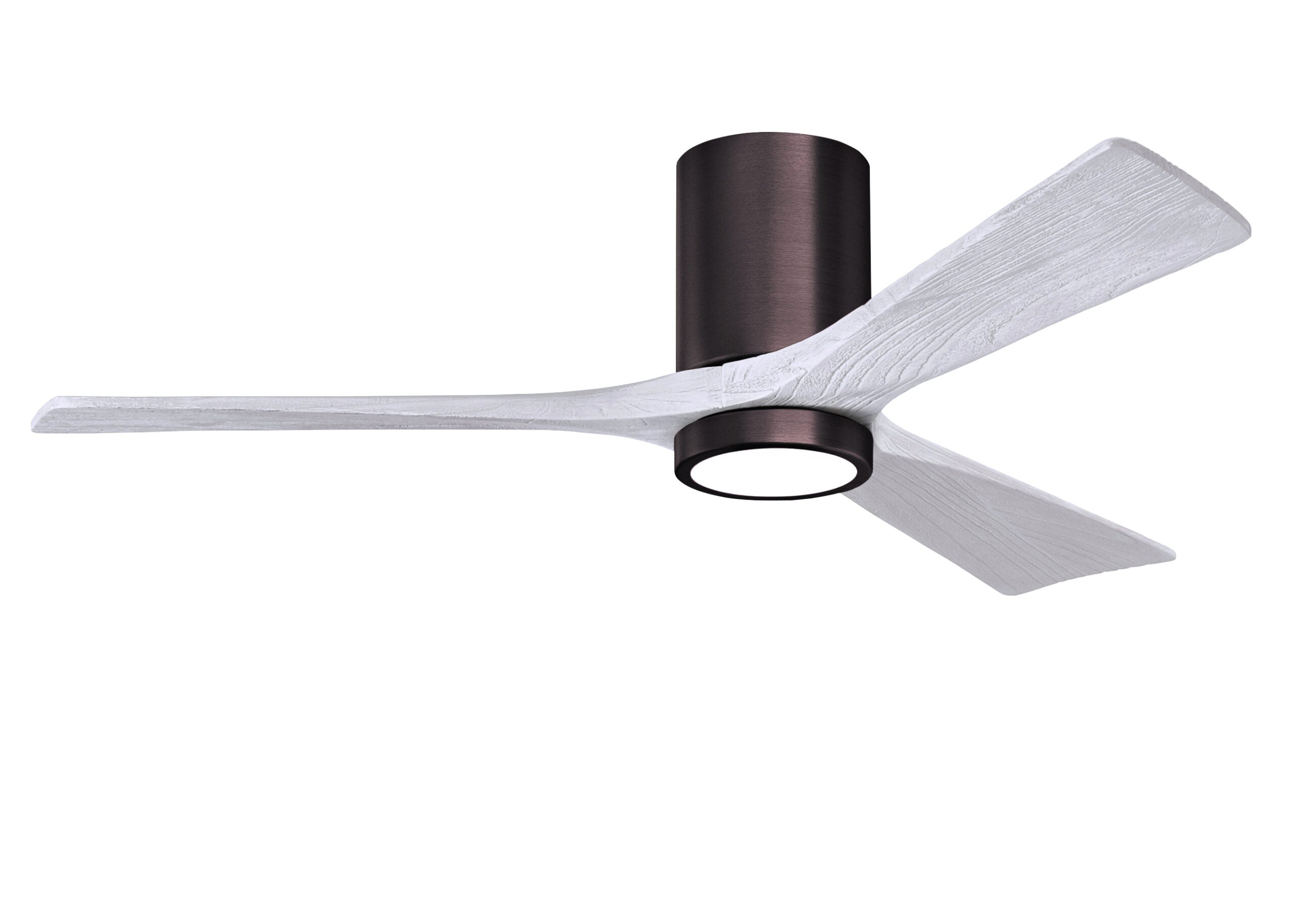 Matthews Fan Company Irene-3HLK 52" Flush Mounted Ceiling Fan with LED Light Kit Ceiling Hugger Fans Matthews Fan Company 52" Brushed Bronze Matte White