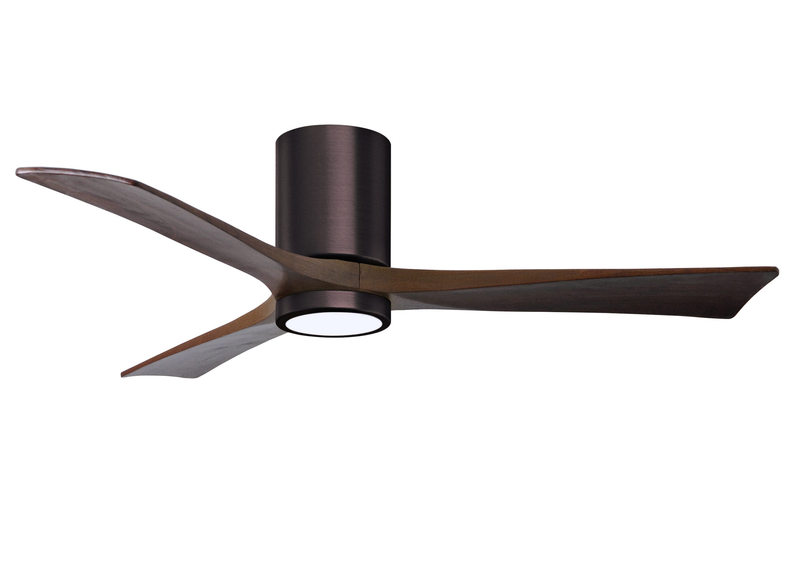 Matthews Fan Company Irene-3HLK 52" Flush Mounted Ceiling Fan with LED Light Kit Ceiling Hugger Fans Matthews Fan Company 52" Brushed Bronze Walnut Tone