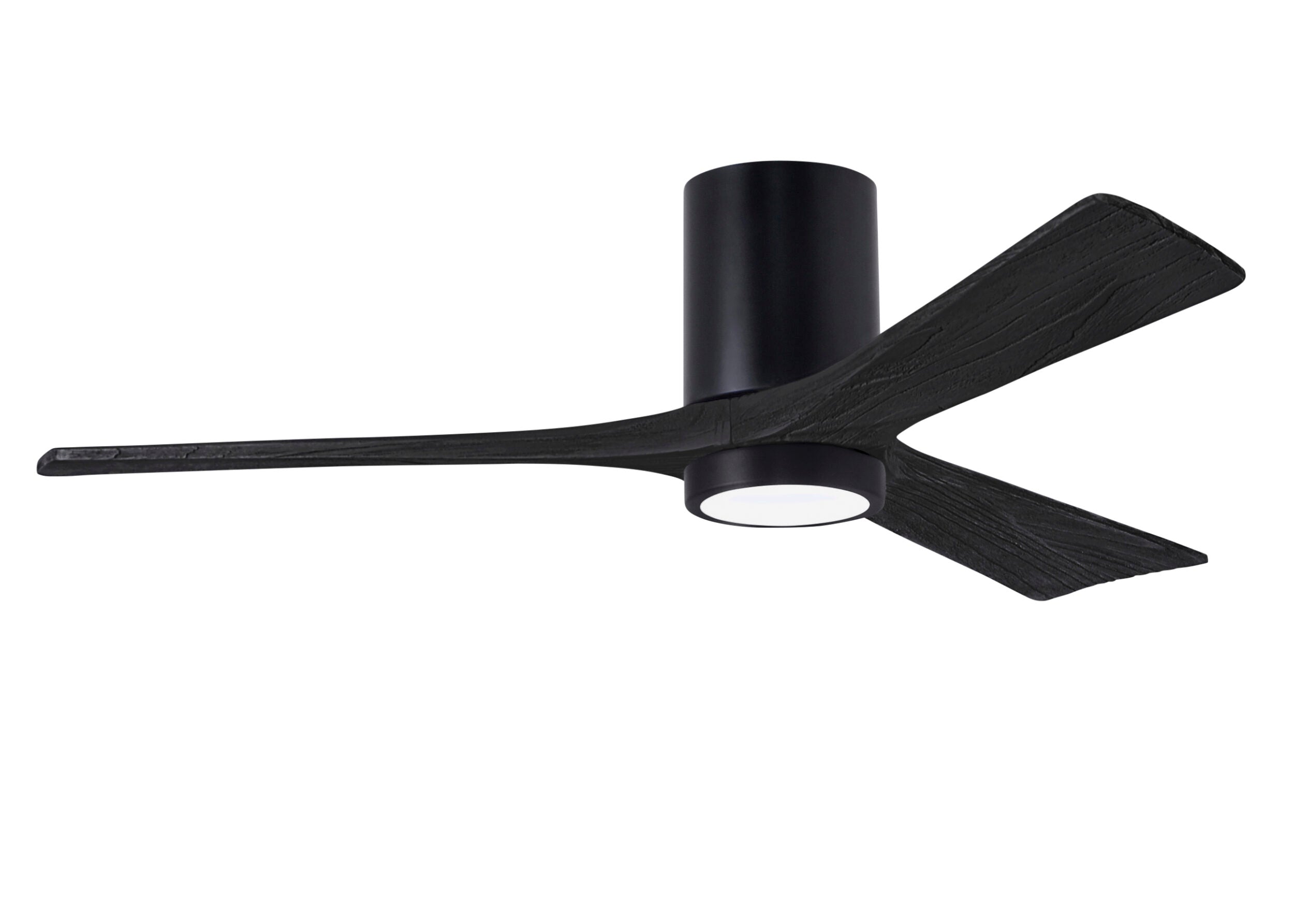 Matthews Fan Company Irene-3HLK 52" Flush Mounted Ceiling Fan with LED Light Kit Ceiling Hugger Fans Matthews Fan Company 52" Matte Black Matte Black