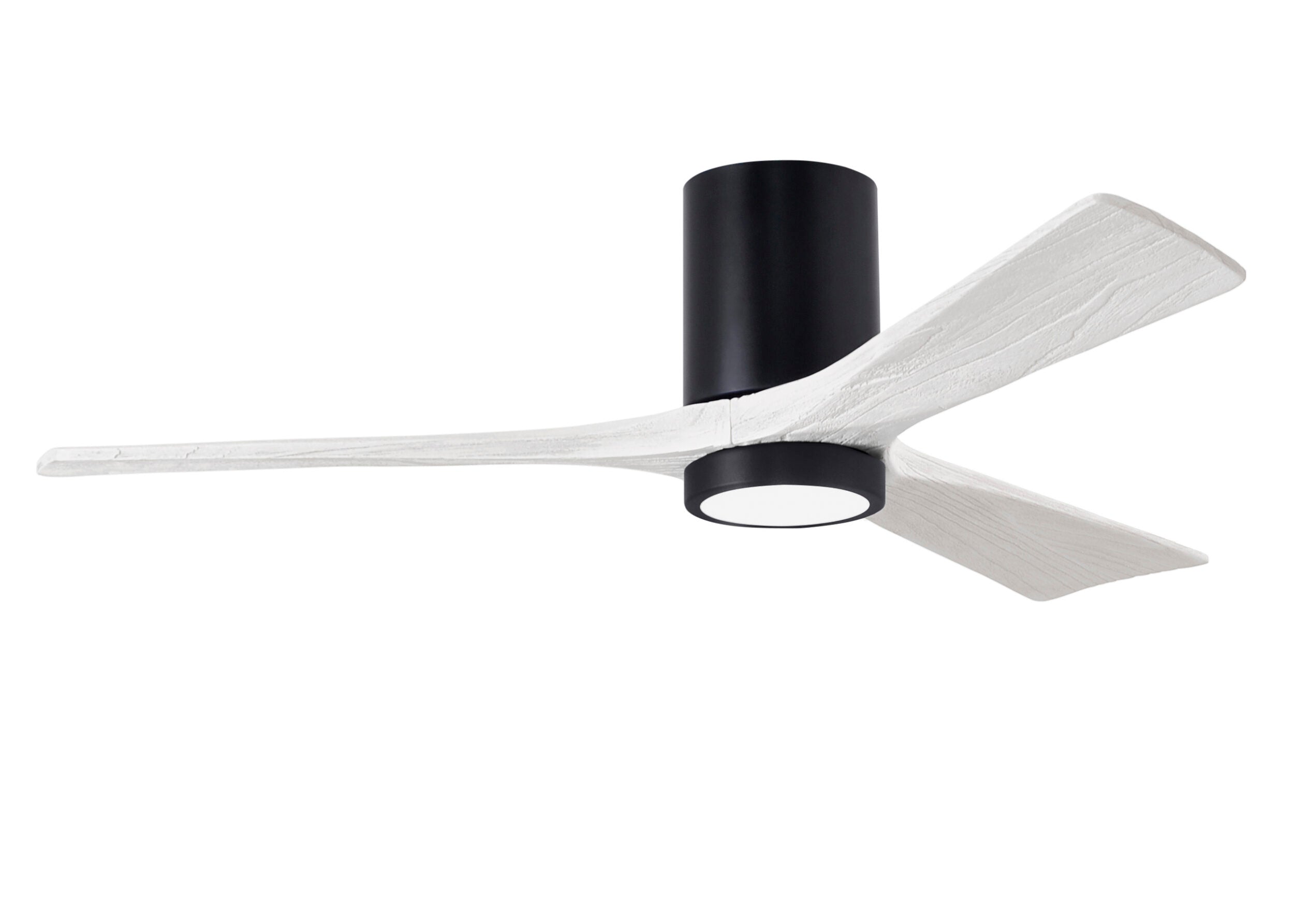 Matthews Fan Company Irene-3HLK 52" Flush Mounted Ceiling Fan with LED Light Kit Ceiling Hugger Fans Matthews Fan Company 52" Matte Black Matte White