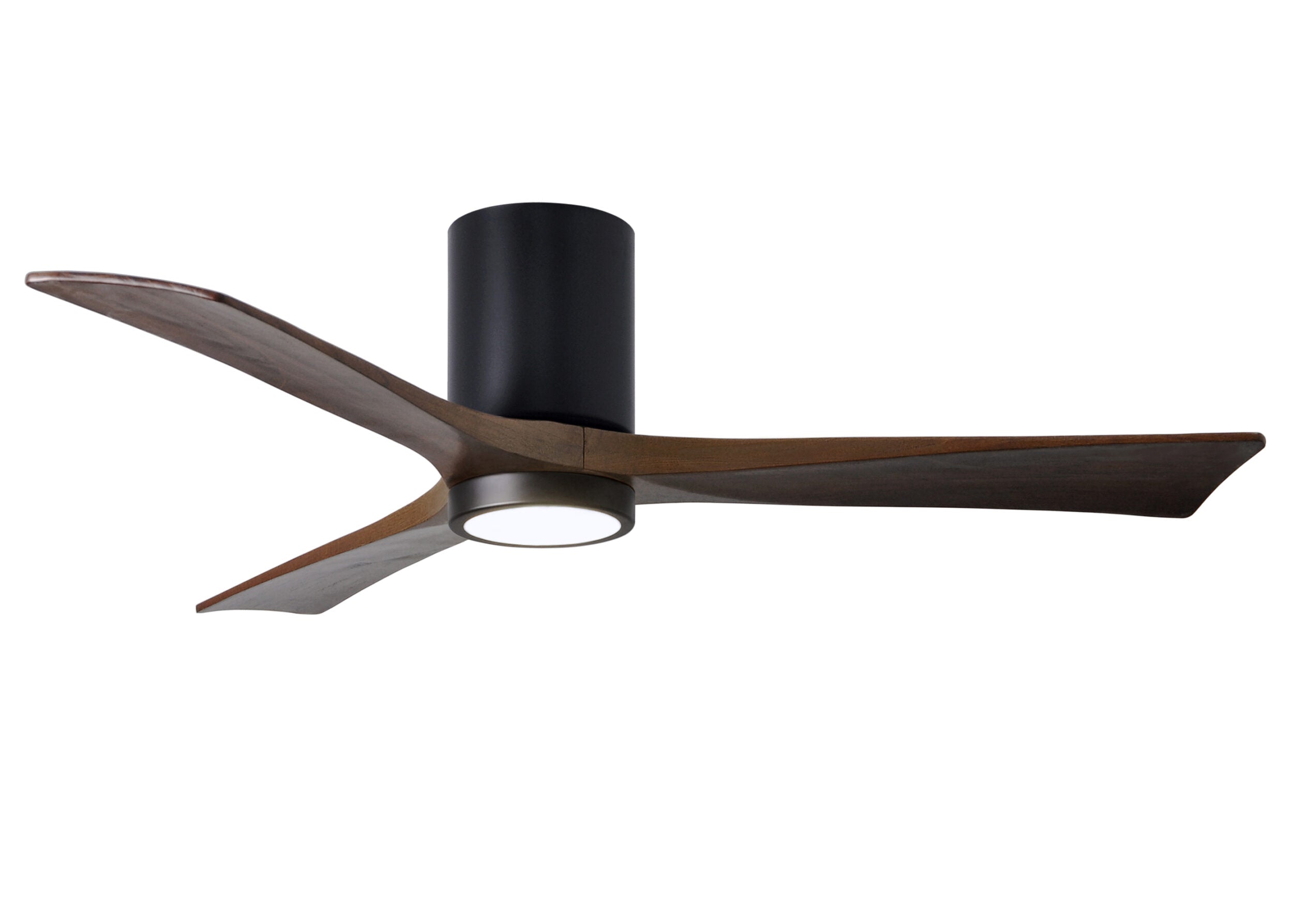 Matthews Fan Company Irene-3HLK 52" Flush Mounted Ceiling Fan with LED Light Kit Ceiling Hugger Fans Matthews Fan Company 52" Matte Black Walnut Tone