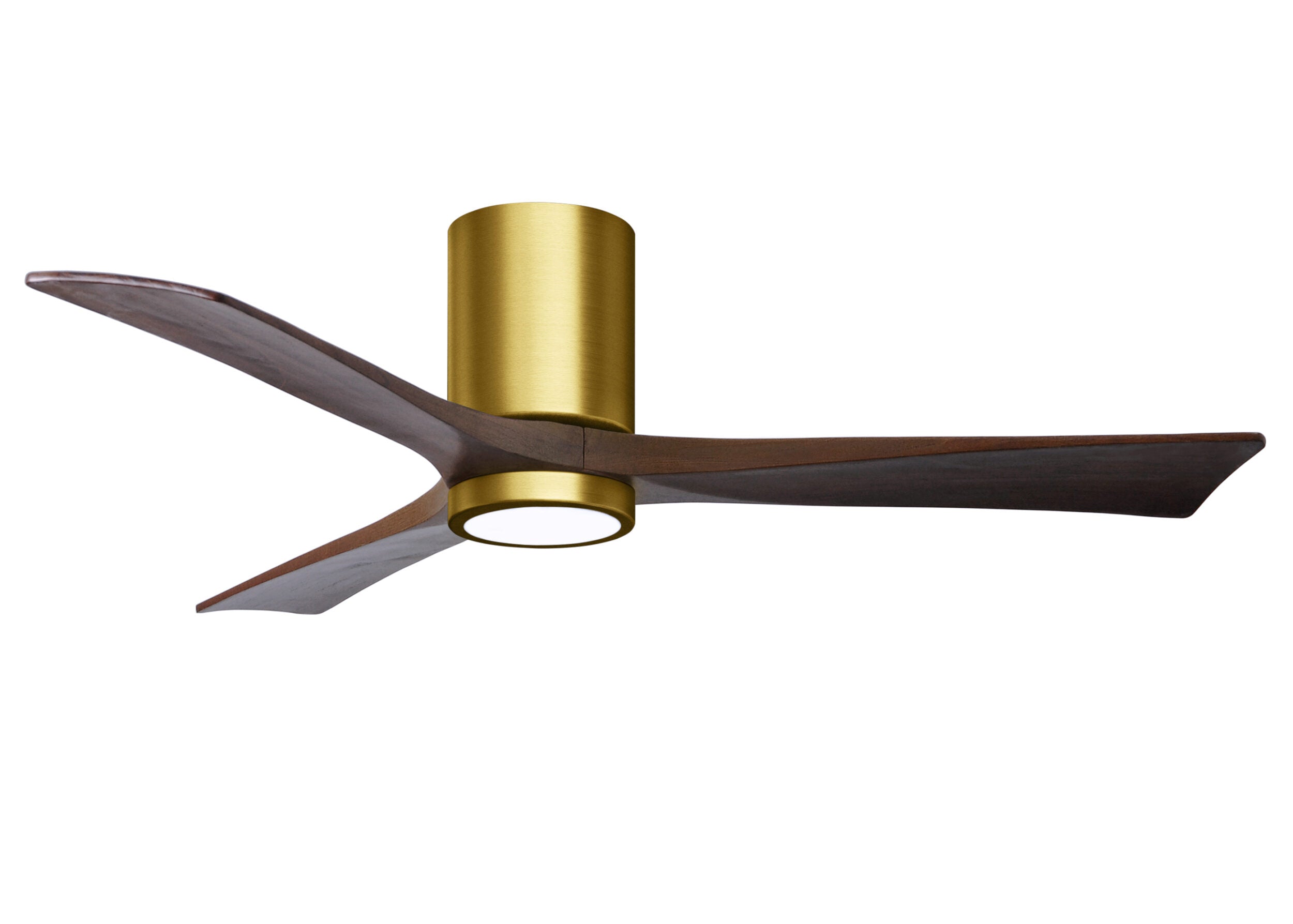 Matthews Fan Company Irene-3HLK 52" Flush Mounted Ceiling Fan with LED Light Kit Ceiling Hugger Fans Matthews Fan Company 52" Brushed Brass Walnut