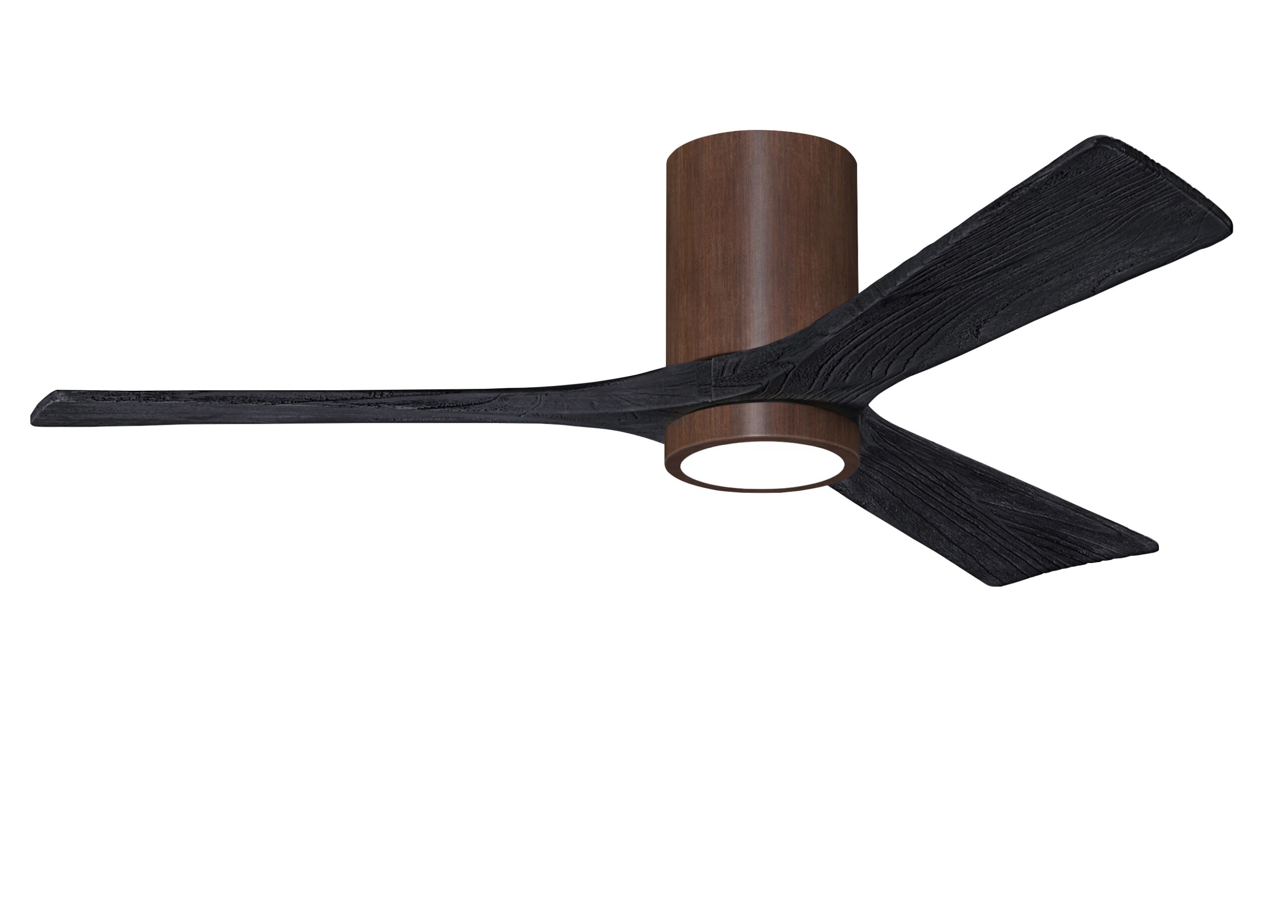 Matthews Fan Company Irene-3HLK 52" Flush Mounted Ceiling Fan with LED Light Kit Ceiling Hugger Fans Matthews Fan Company 52" Walnut Tone Matte Black