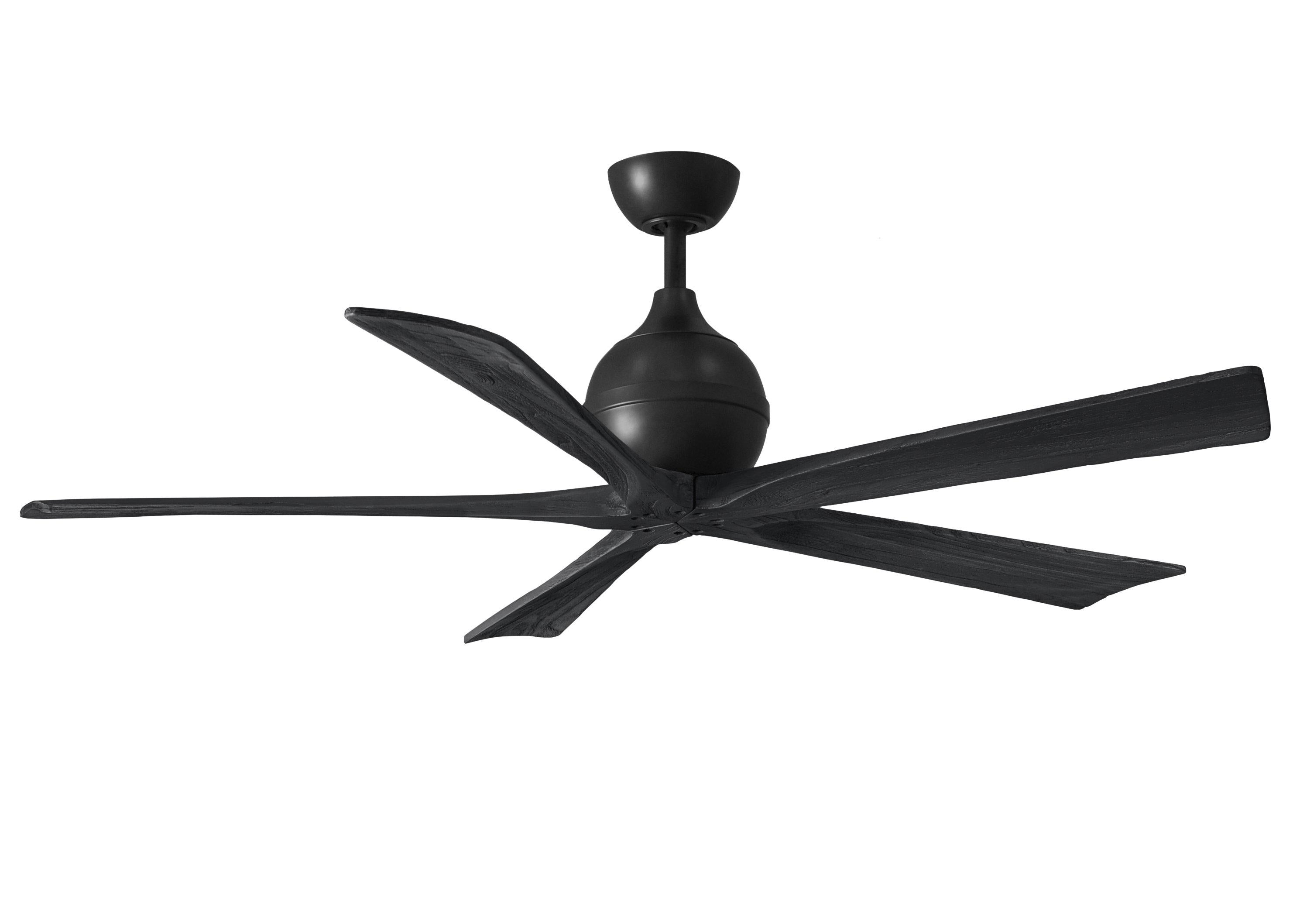 Matthews Fan Company Irene-5 Five Blade IR5 Indoor Ceiling Fans Matthews Fan Company Matte Black Matte Black 60"