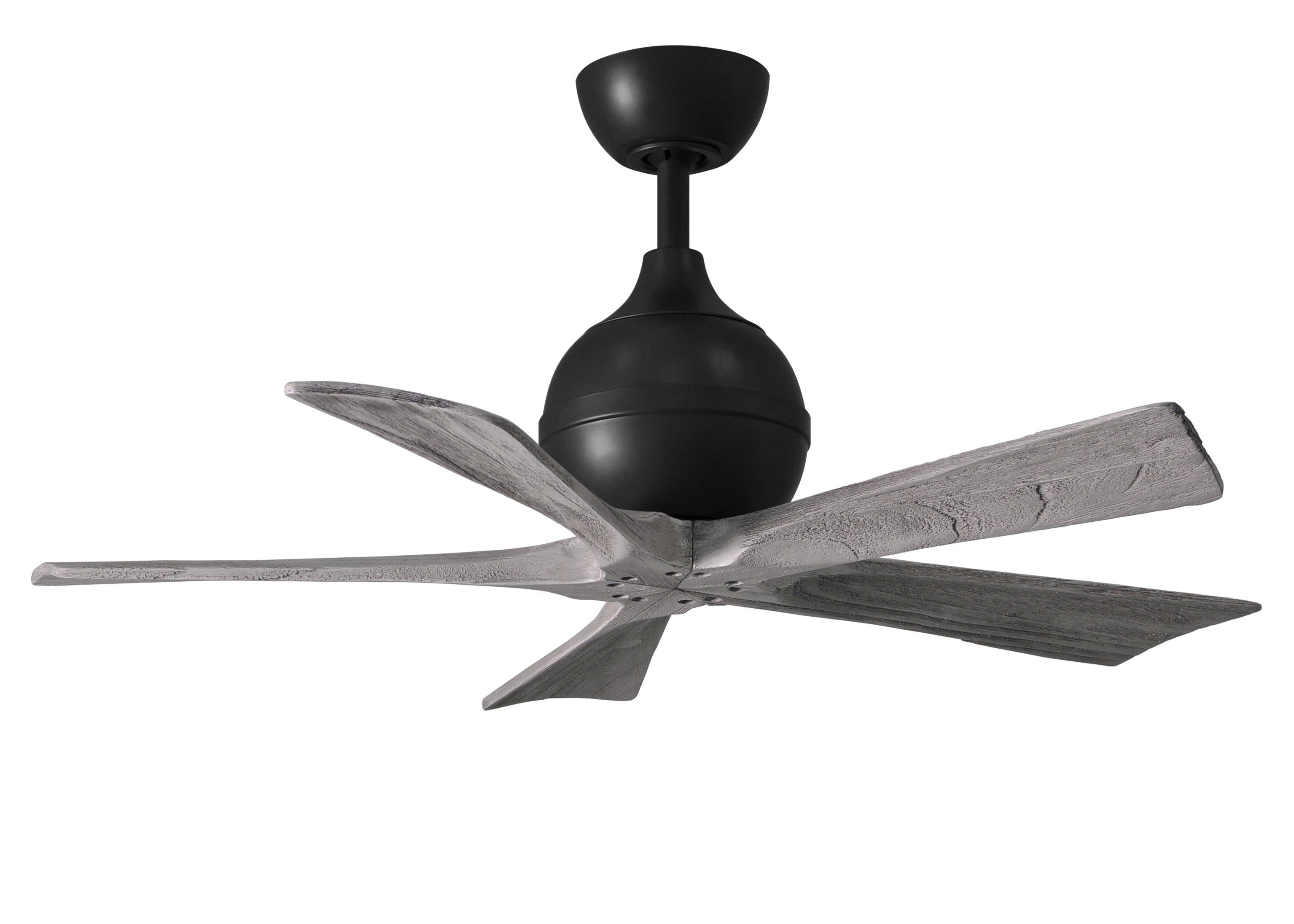 Matthews Fan Company Irene-5 Five Blade IR5 Indoor Ceiling Fans Matthews Fan Company Matte Black Barnwood Tone 42"