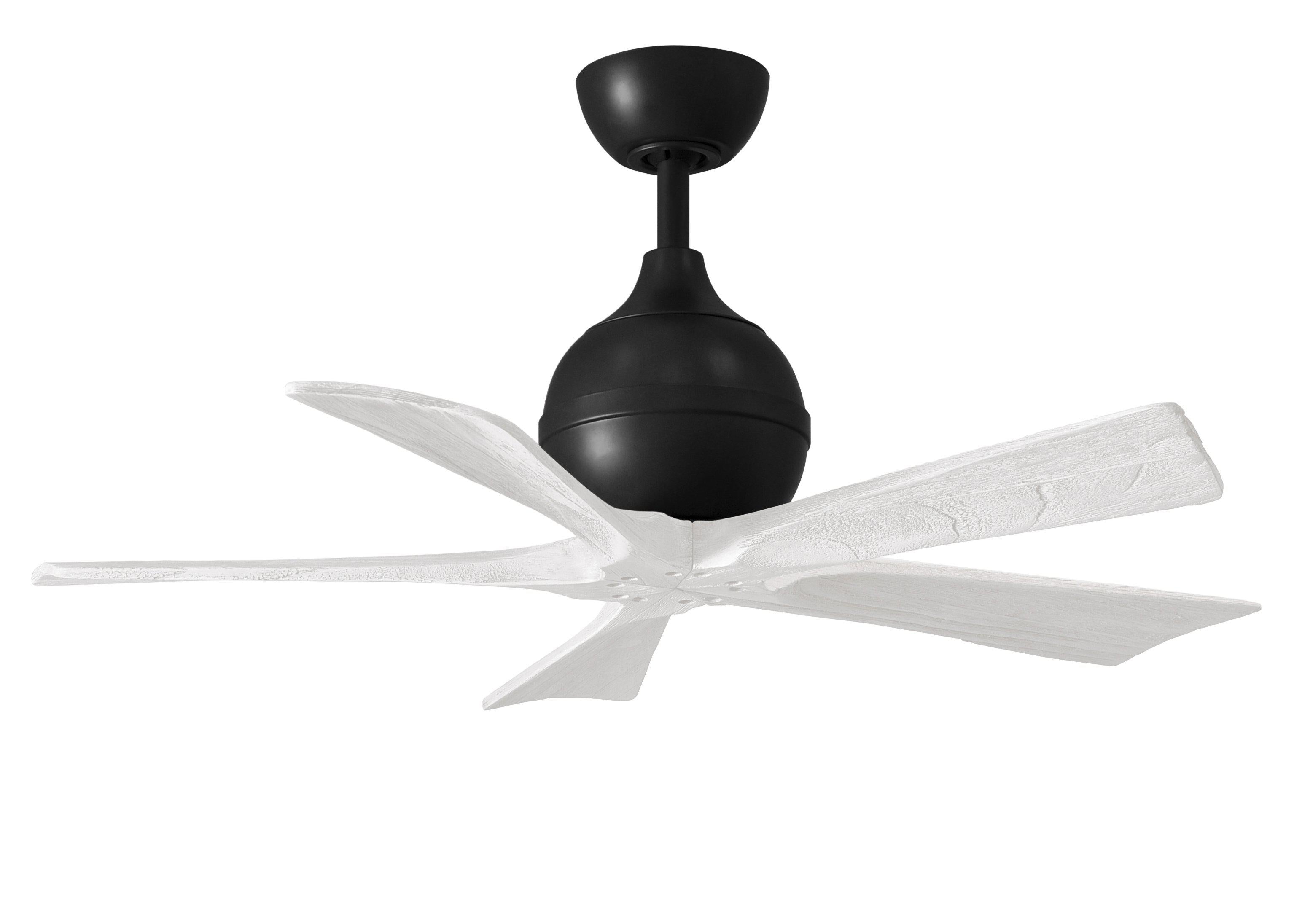 Matthews Fan Company Irene-5 Five Blade IR5 Indoor Ceiling Fans Matthews Fan Company Matte Black Matte White 42"