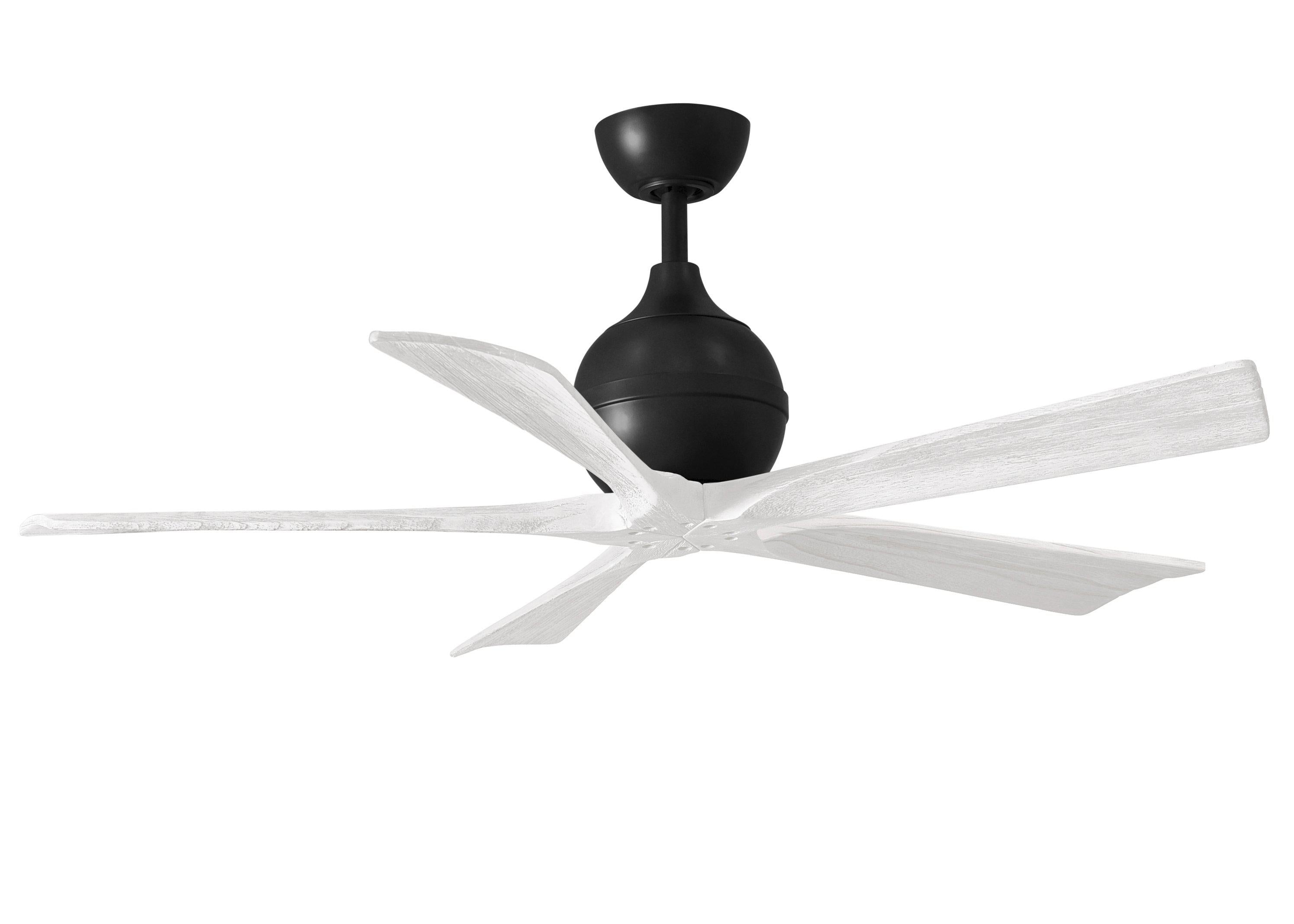 Matthews Fan Company Irene-5 Five Blade IR5 Indoor Ceiling Fans Matthews Fan Company Matte Black Matte White 52"