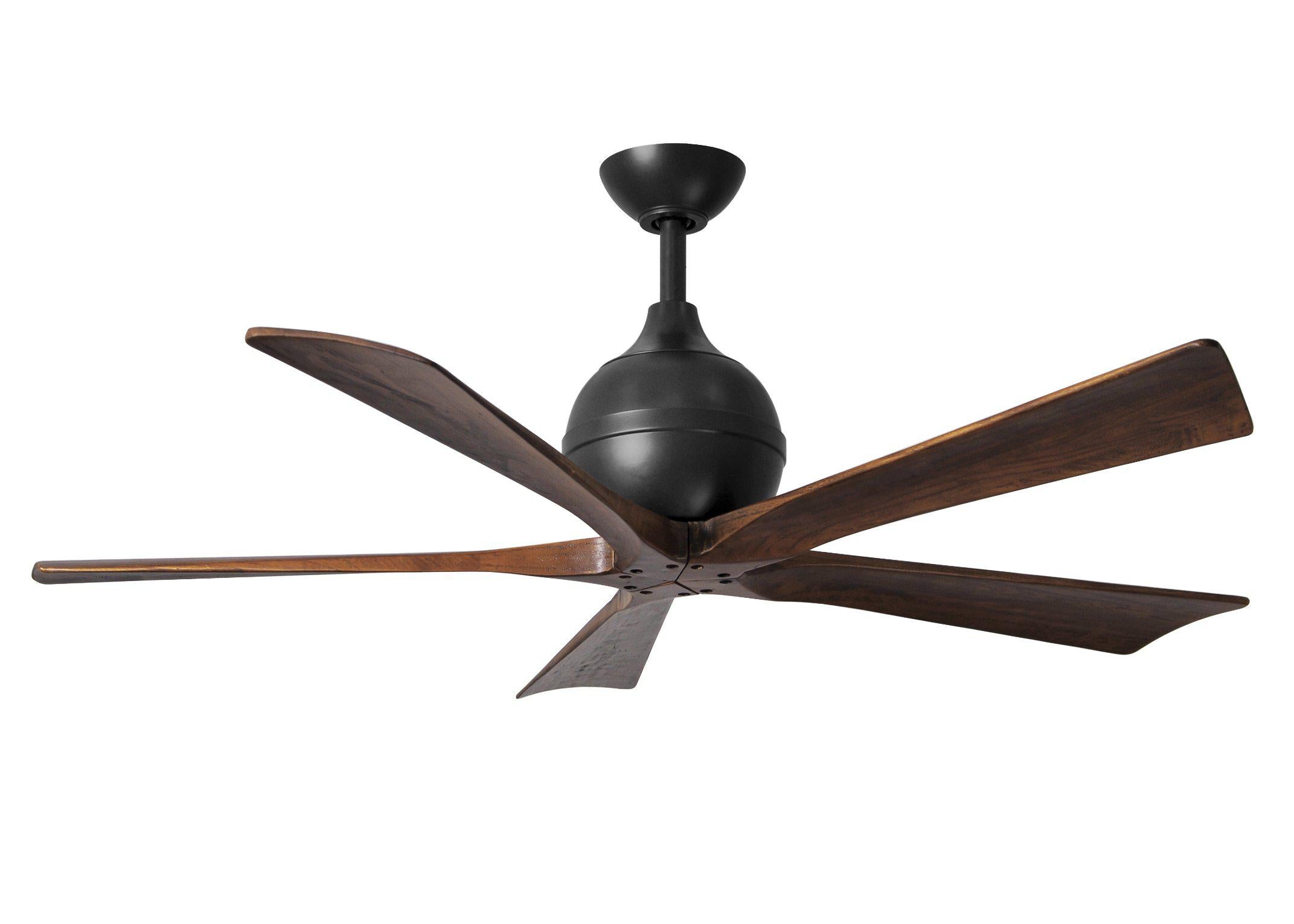 Matthews Fan Company Irene-5 Five Blade IR5 Indoor Ceiling Fans Matthews Fan Company Matte Black Walnut Tone 52"