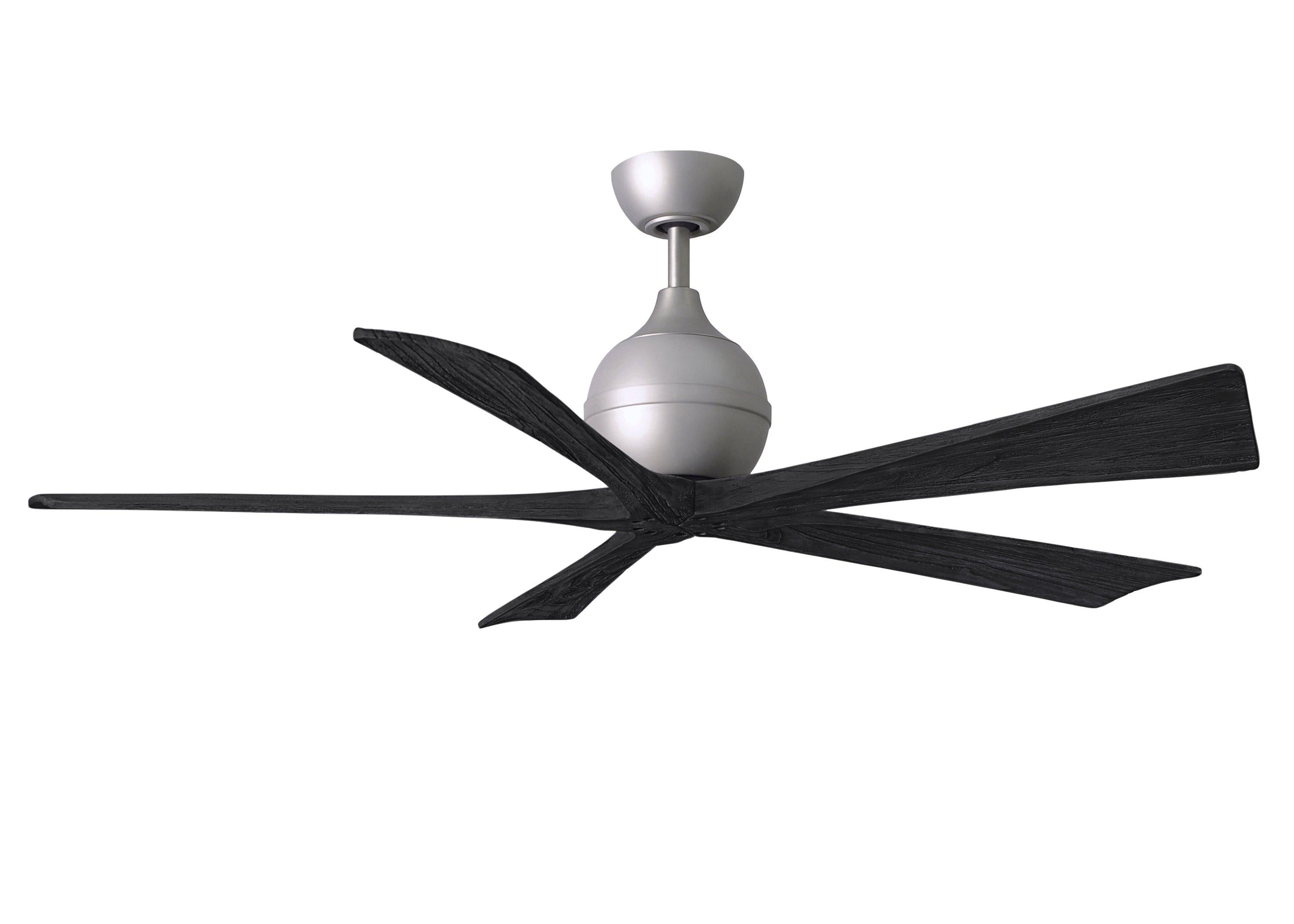 Matthews Fan Company Irene-5 Five Blade IR5 Indoor Ceiling Fans Matthews Fan Company Brushed Nickel Matte Black 60"