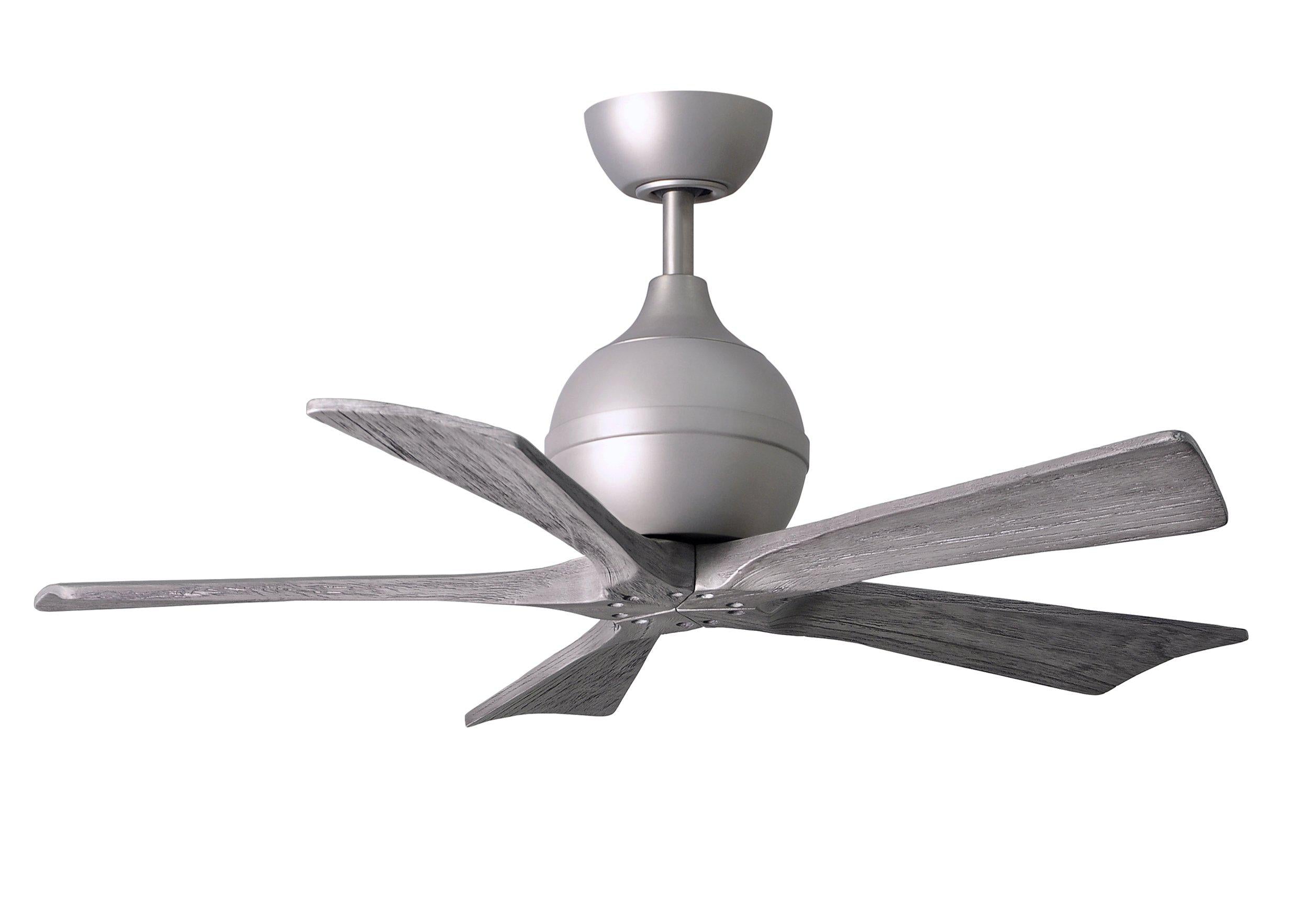 Matthews Fan Company Irene-5 Five Blade IR5 Indoor Ceiling Fans Matthews Fan Company Brushed Nickel Barnwood Tone 42"