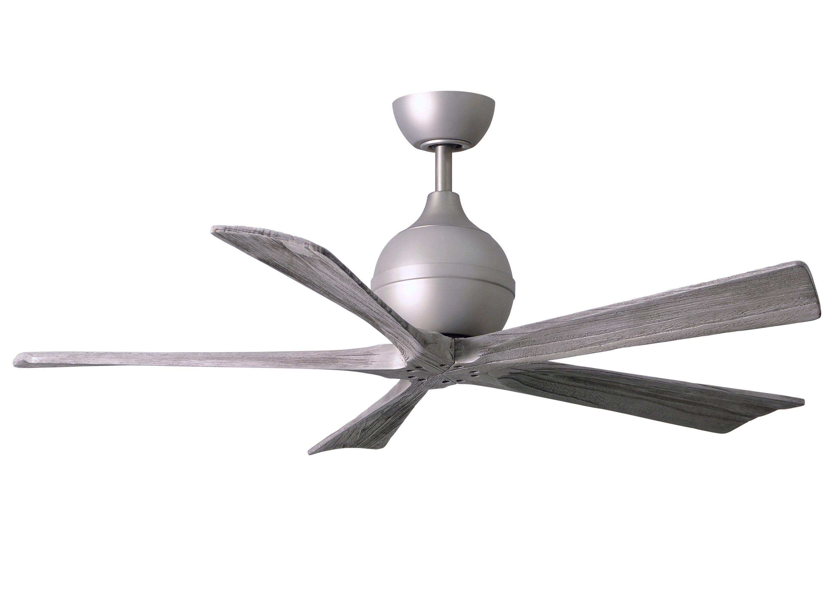 Matthews Fan Company Irene-5 Five Blade IR5 Indoor Ceiling Fans Matthews Fan Company Brushed Nickel Barnwood Tone 52"